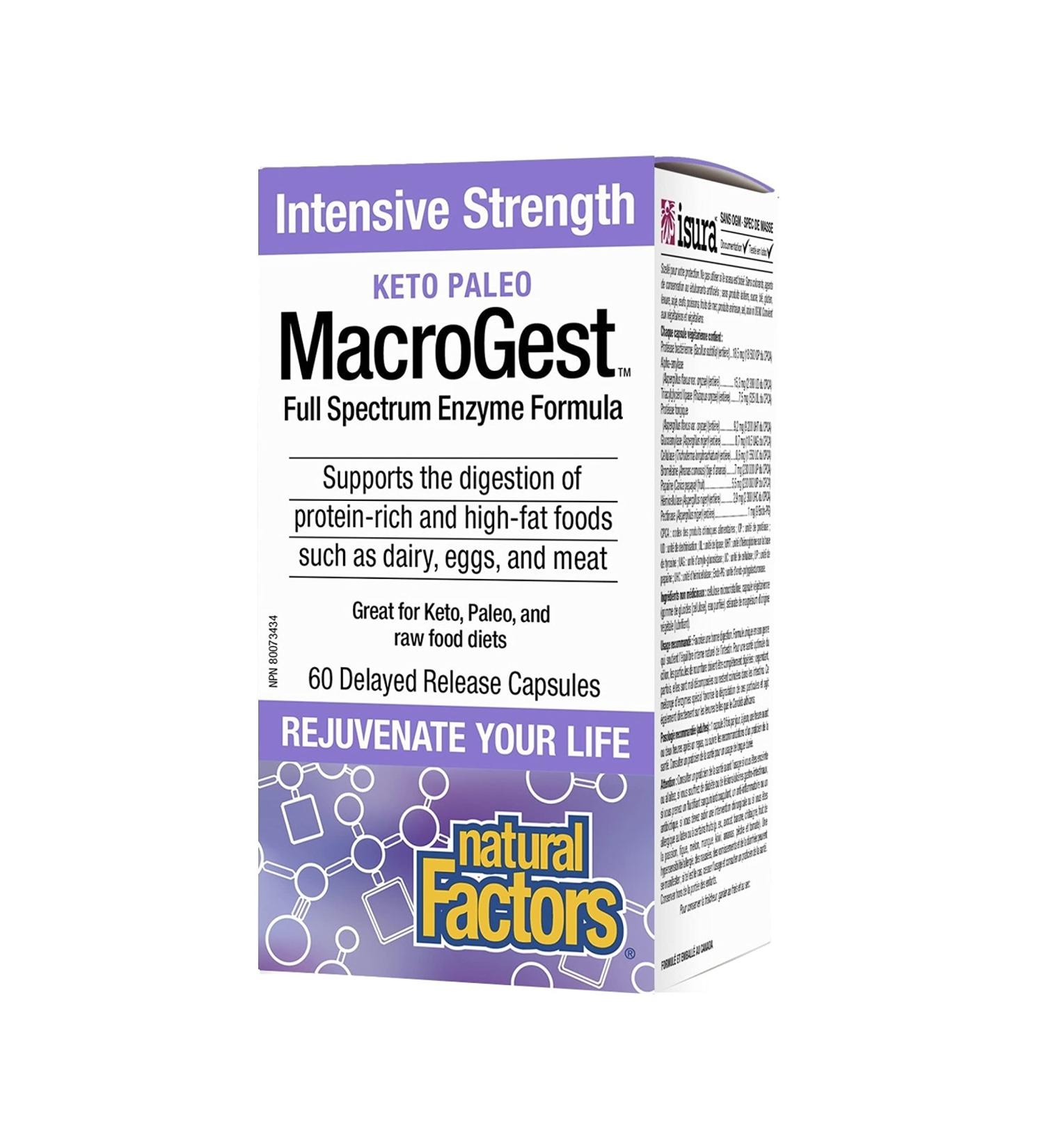 Natural Factors Keto Paleo MacroGest 60 Capsules - Supports Healthy Digestion & Keto Diet - Buy Online on GoSupps.com