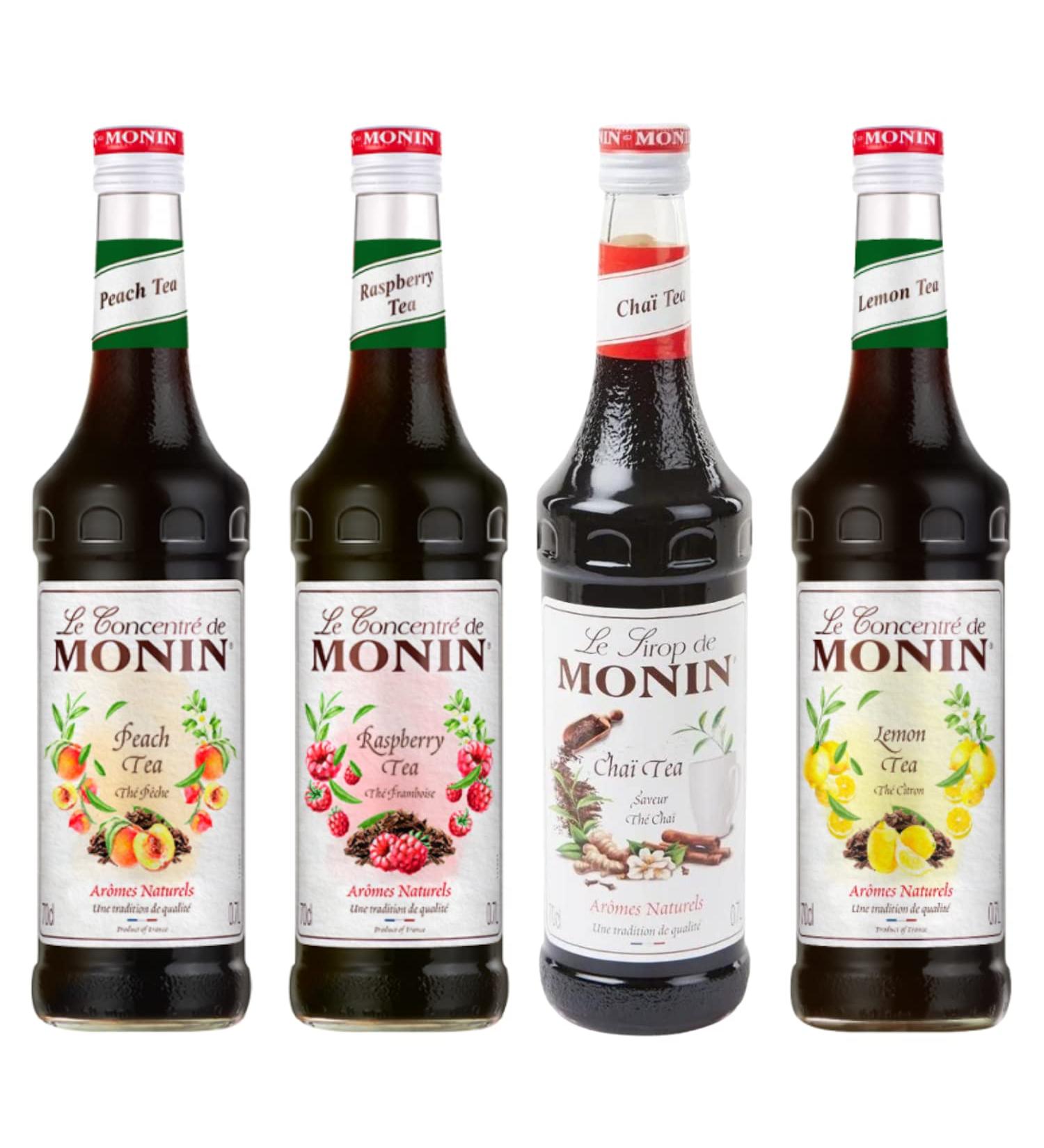 Set tea syrups - Raspberry tea, Peach tea, Chai tea, Lemon tea - 4x70cL