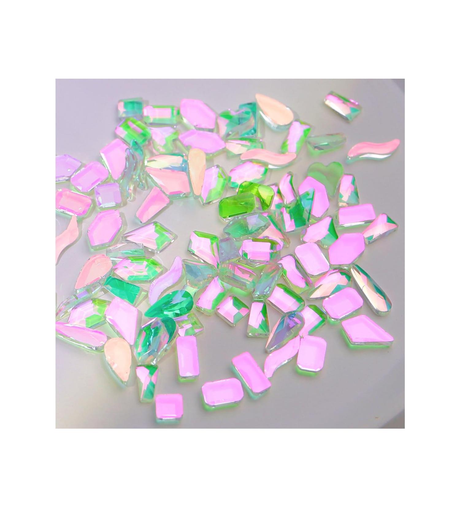 FEIlei 50Pcs Mixed Glass Crystal Hybrid Diamond Rhinestones Nail Art Decorations Drop Rhombus Flatback Stones 3D Gems - Buy Online on GoSupps.com