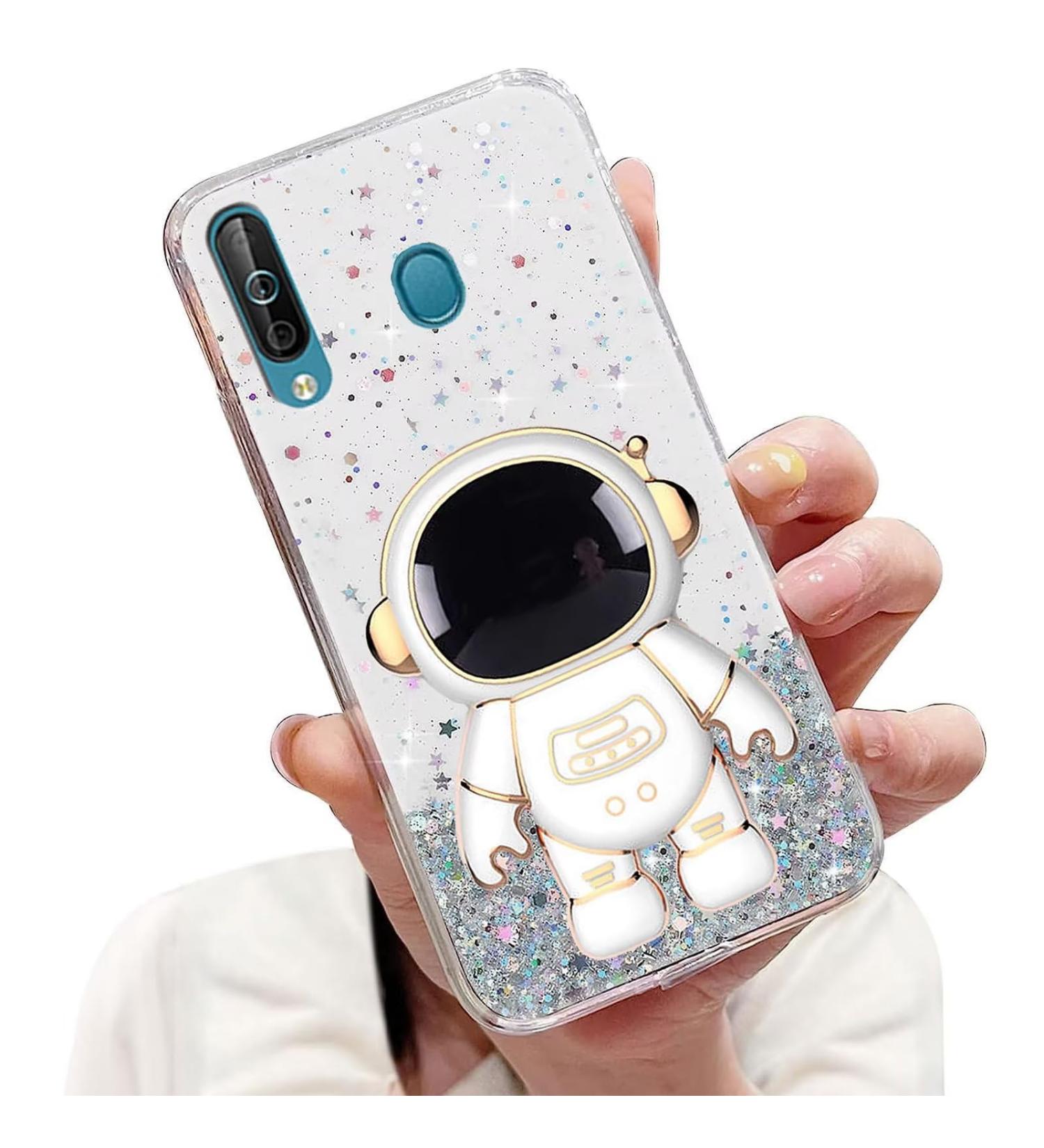Shop Tivenfezk Nadoli Astronaut Hidden Stand Shell for Samsung Galaxy A40 - Glitter Soft Silicone Protective Case - Buy Online on GoSupps.com