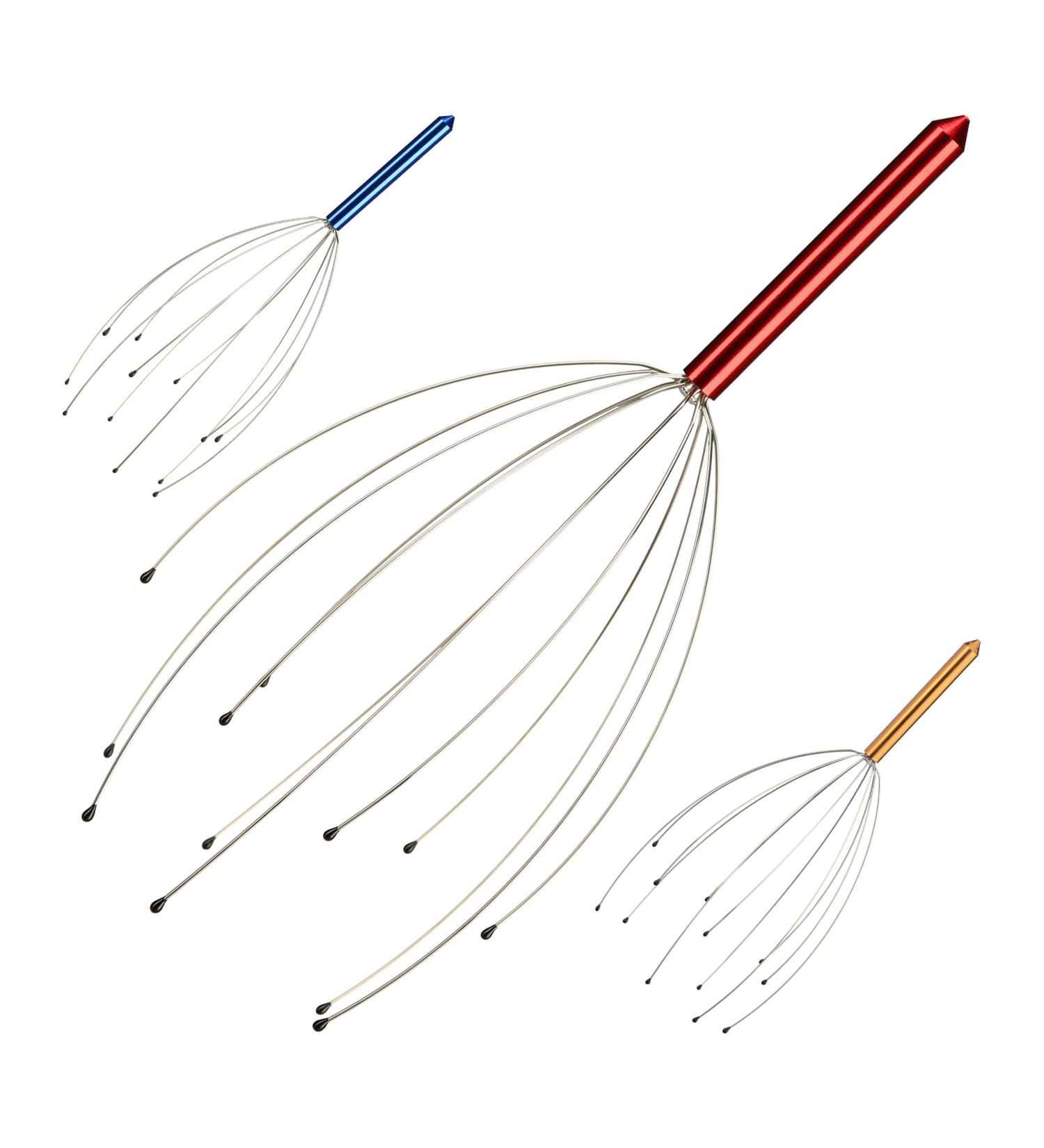 Relaxdays Head Massager - 12 Arm Metal Head Scratcher for Ultimate Relaxation - Red - Buy Online on GoSupps.com