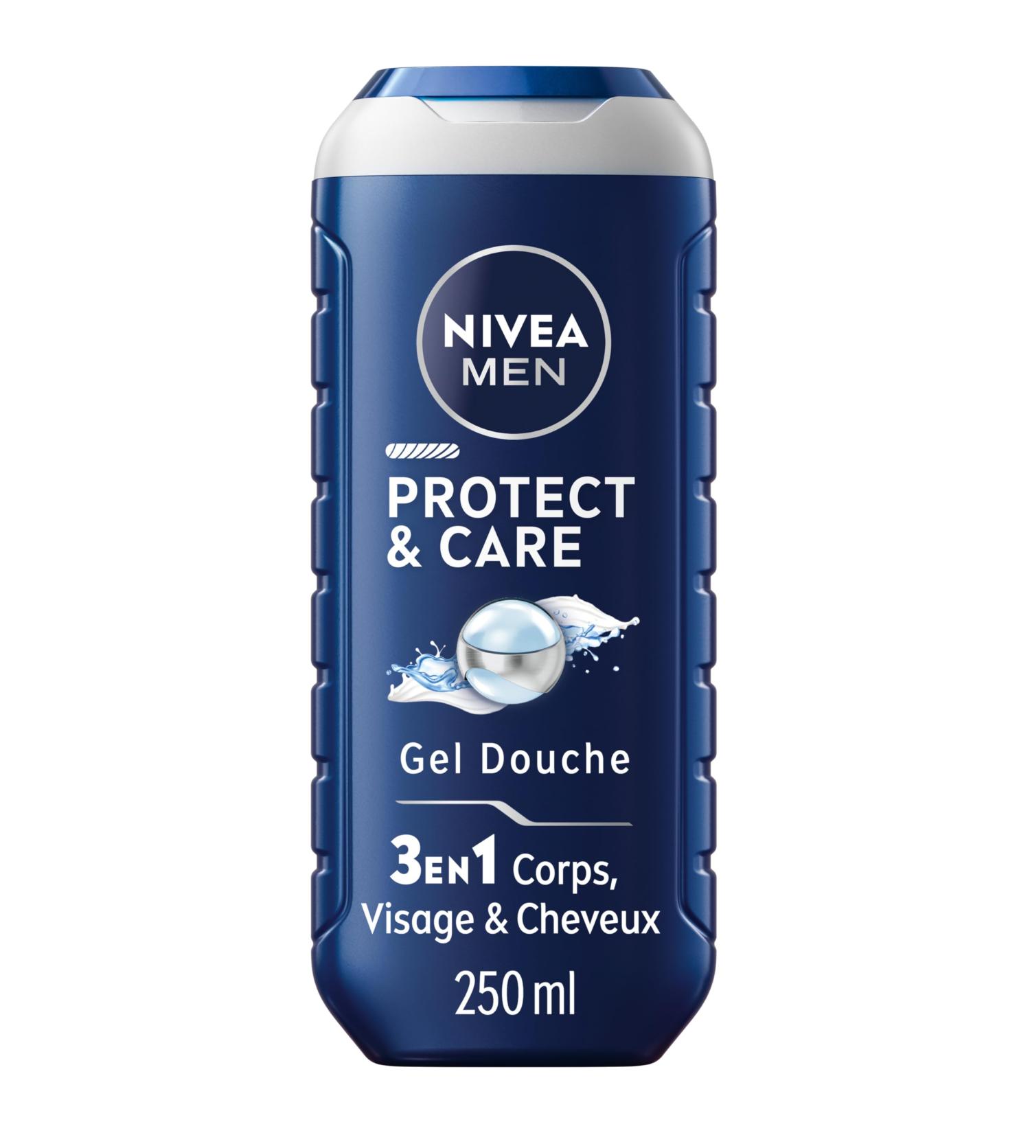 Nivea Protect & Care Shower Gel (1 x 250 ml) 3-in-1 moisturizing men's shower gel cleansing care with moisturizing formula - Buy Online on GoSupps.com