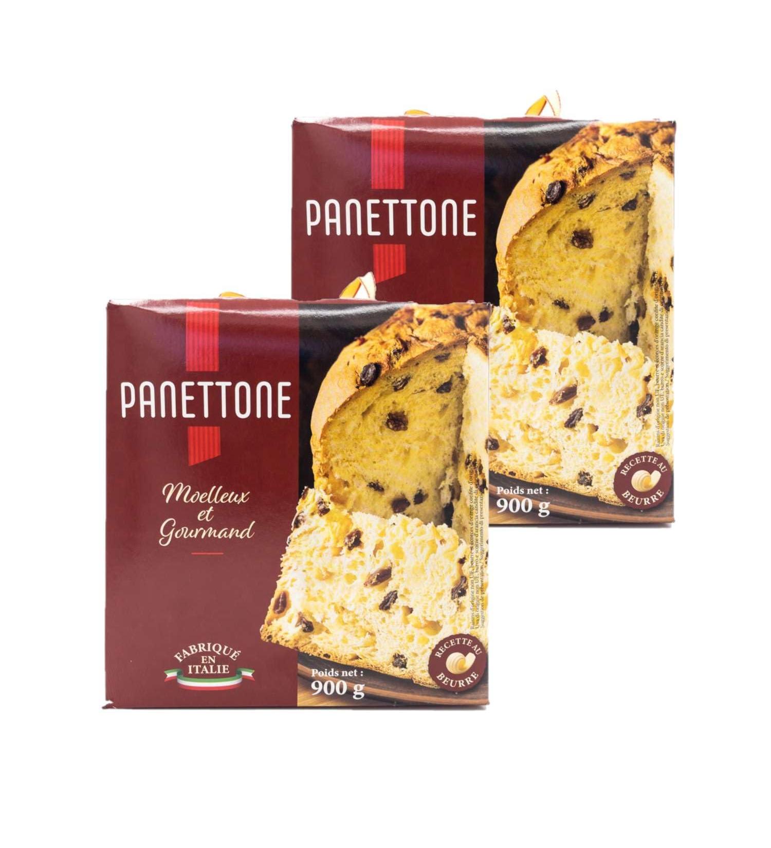 Panettone pure butter made in Italy - set of 2 boxes of 900 g - pastry with natural sourdough dry reasons and candied orange - Buy Online on GoSupps.com