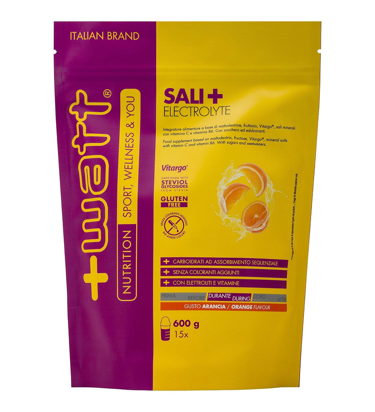 Watt Sali+ Electrolyte For energy during physical activity Format Doypack 600 g Orange flavor - Buy Online on GoSupps.com