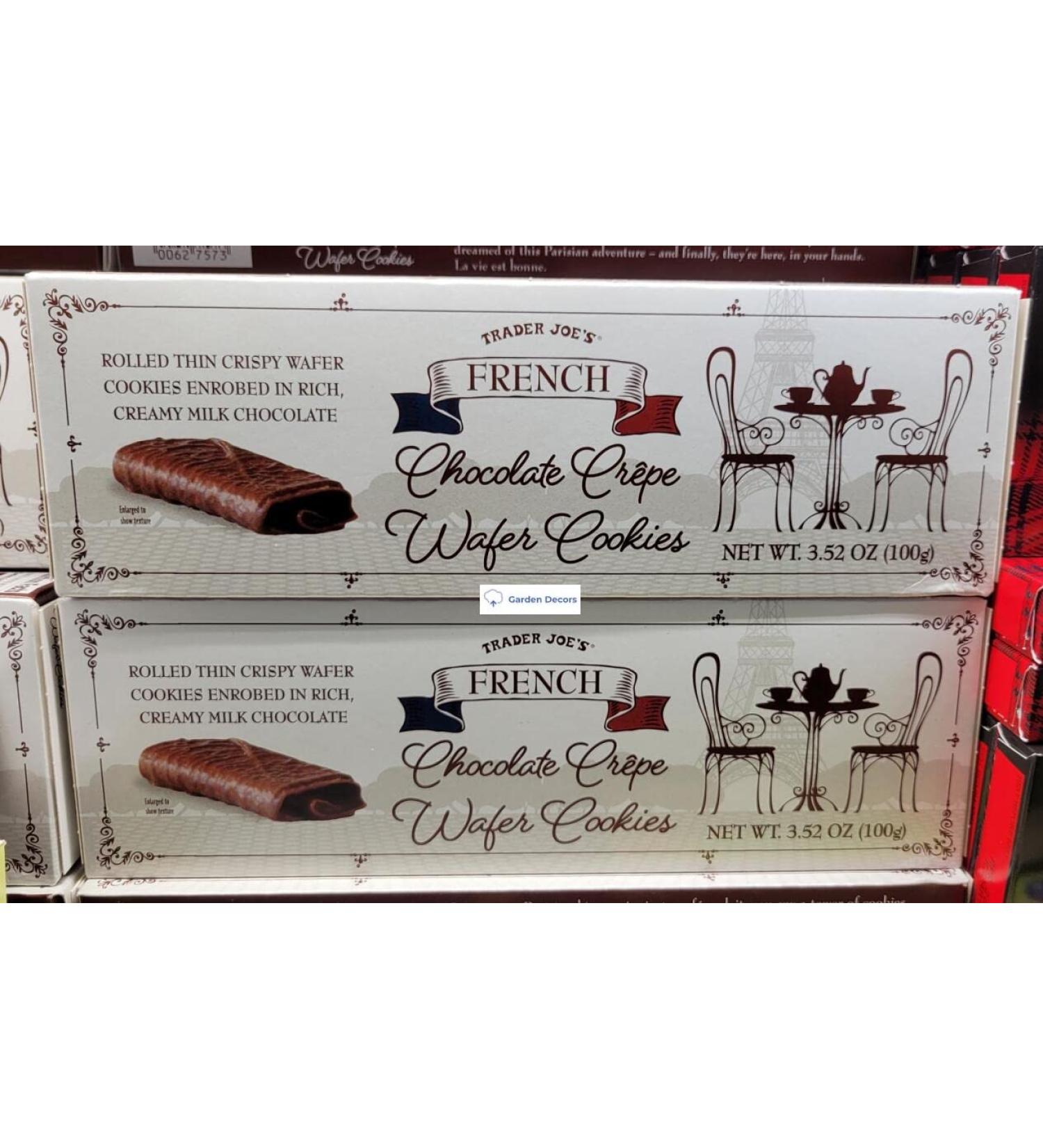 Trader Joes French Chocolate Crepe Wafer Cookies 3.52oz 100g (Two Boxes)