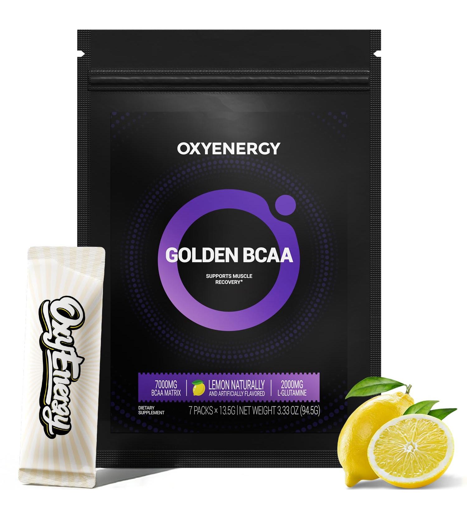 OxyEnergy BCAA Powder 7g BCAA (2:1:1) with L-Glutamine Taurine Vitamin B6 Amino Acid Energy for Muscle Recovery Lean Growth & Endurance Immune Support 0 Sugar Vegan Lemon 7 Servings 3.33 Ounce (Pack of 1) - Buy Online on GoSupps.com