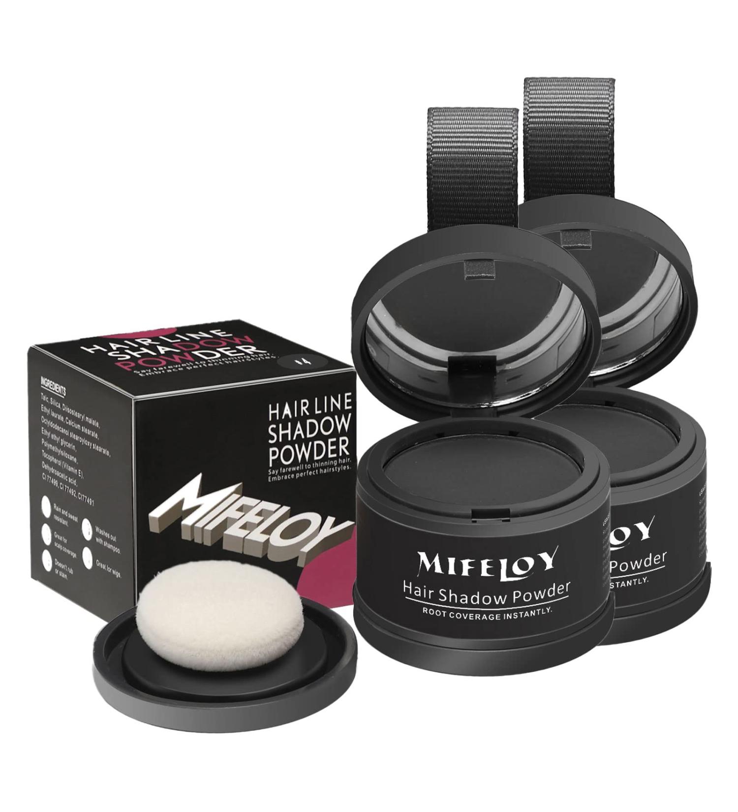 Shop Mifeloy Hairline Powder with Mirror & Sponge - Dark Gray Invisible Concealer for Hair | Waterproof Instant Makeup for Men & Women - Buy Online on GoSupps.com