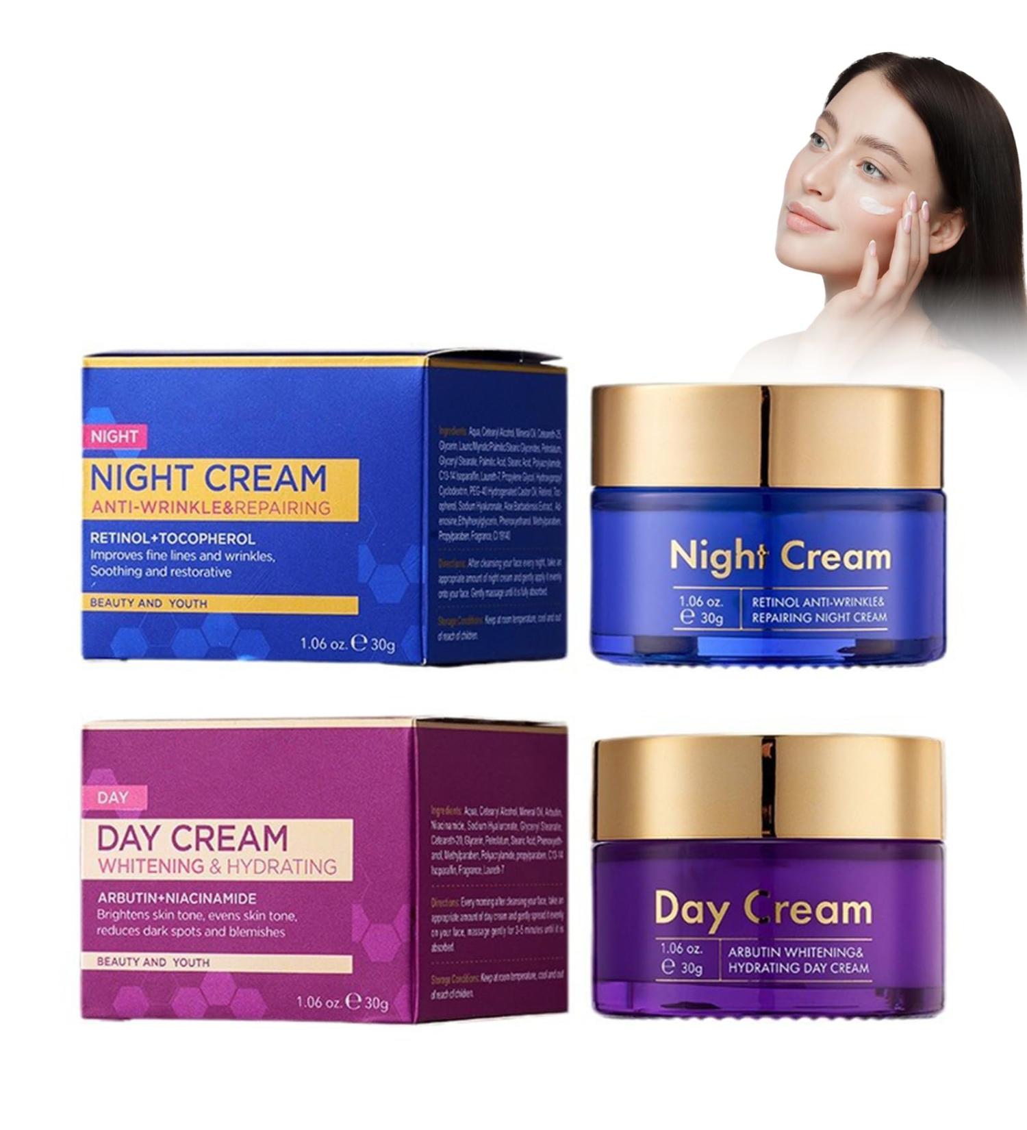 Set Day and Night Cream Moisturizing & Firming Anti-Aging Care Moisturizing Firming Cream Hydratation et Nutrition Am lioration de l' lasticit de la Peau Convient Tous les Types de Peau - Buy Online on GoSupps.com