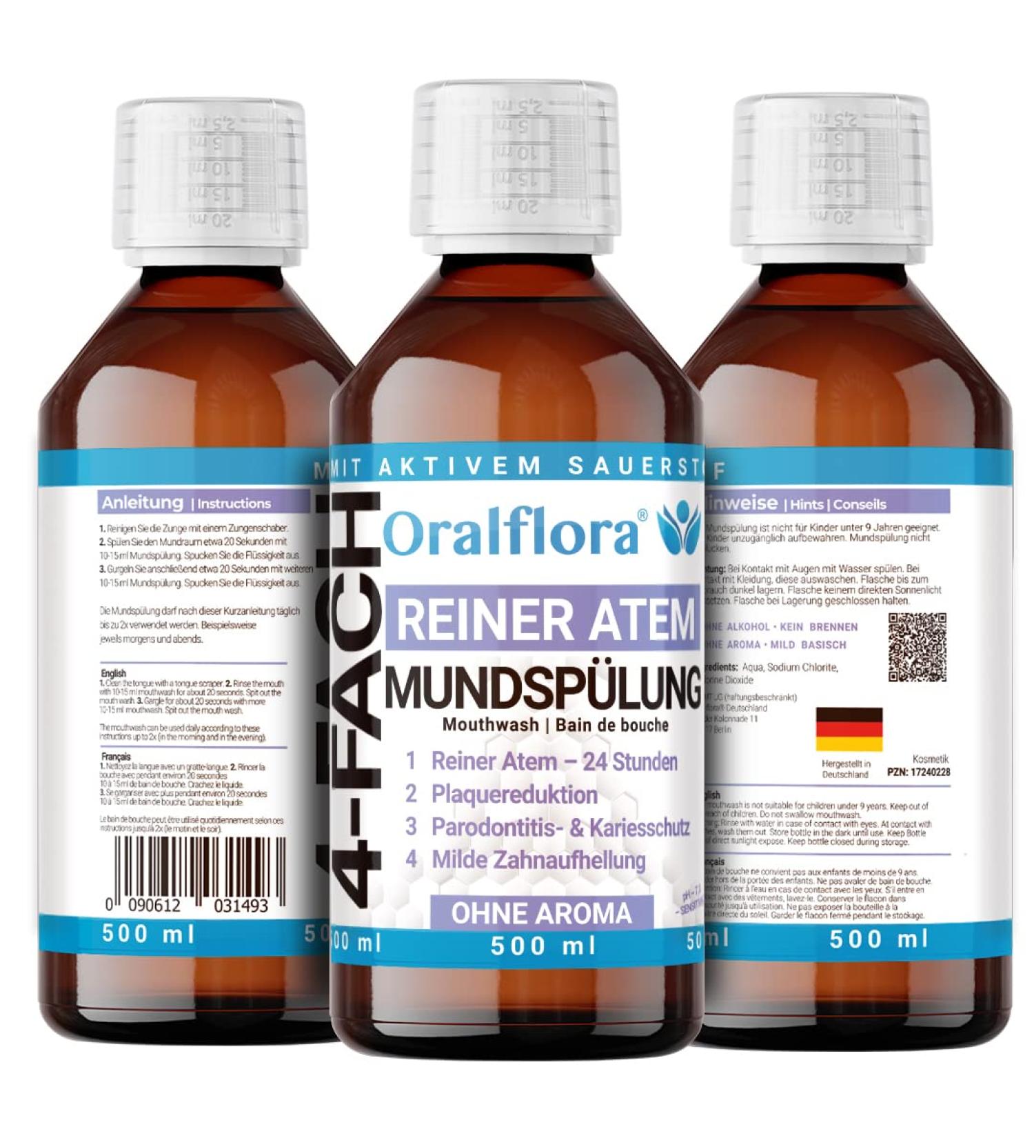 3x Highly Effective Mouthwash 500ml with Chlorine Dioxide - 24h Fresh Breath - International Shipping Available - Buy Online on GoSupps.com