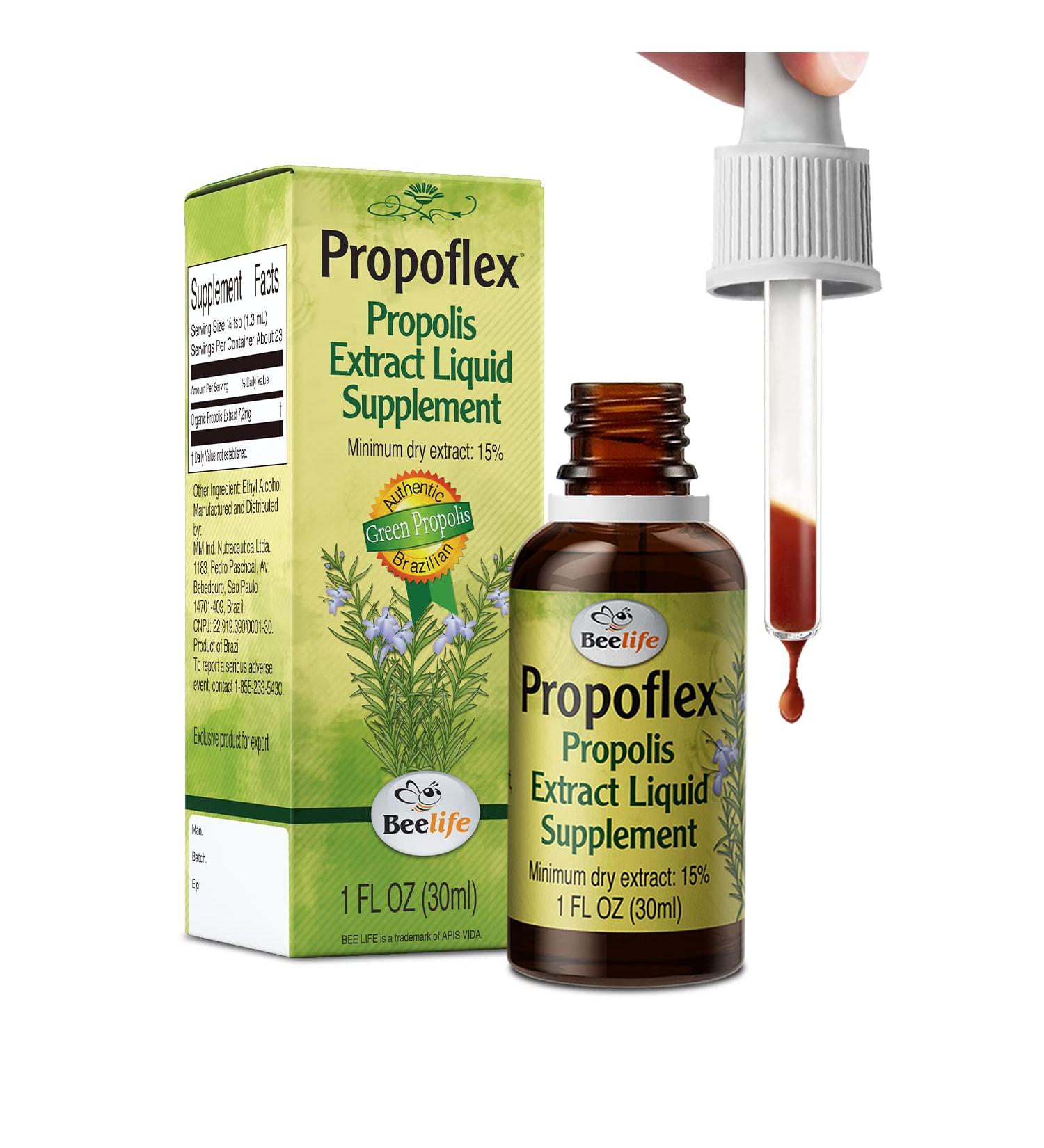 Beelife Propoflex Green Propolis Extract - 15% Bee Propolis Tincture | High Artepillin-C | Natural Antioxidant Supplement - 30ml - Buy Online on GoSupps.com