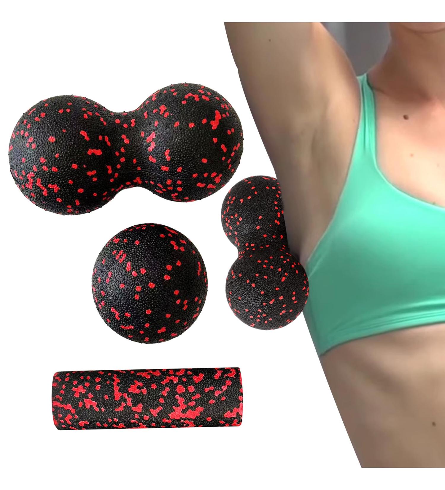 Yiyifor Fascia Ball Set - Premium Peanut Massage Balls for Self-Massage & Trigger Point Therapy | Medium-Hard for Spine Back & Neck Relief - Buy Online on GoSupps.com
