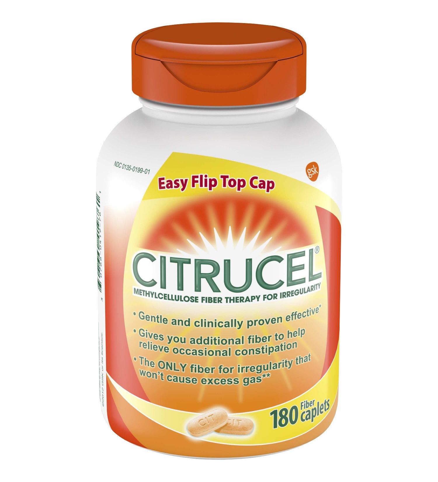 Citrucel Fiber Therapy Caplets for Irregularity - 180 Easy-to-Swallow Methylcellulose Fiber Caplets - Buy Online on GoSupps.com