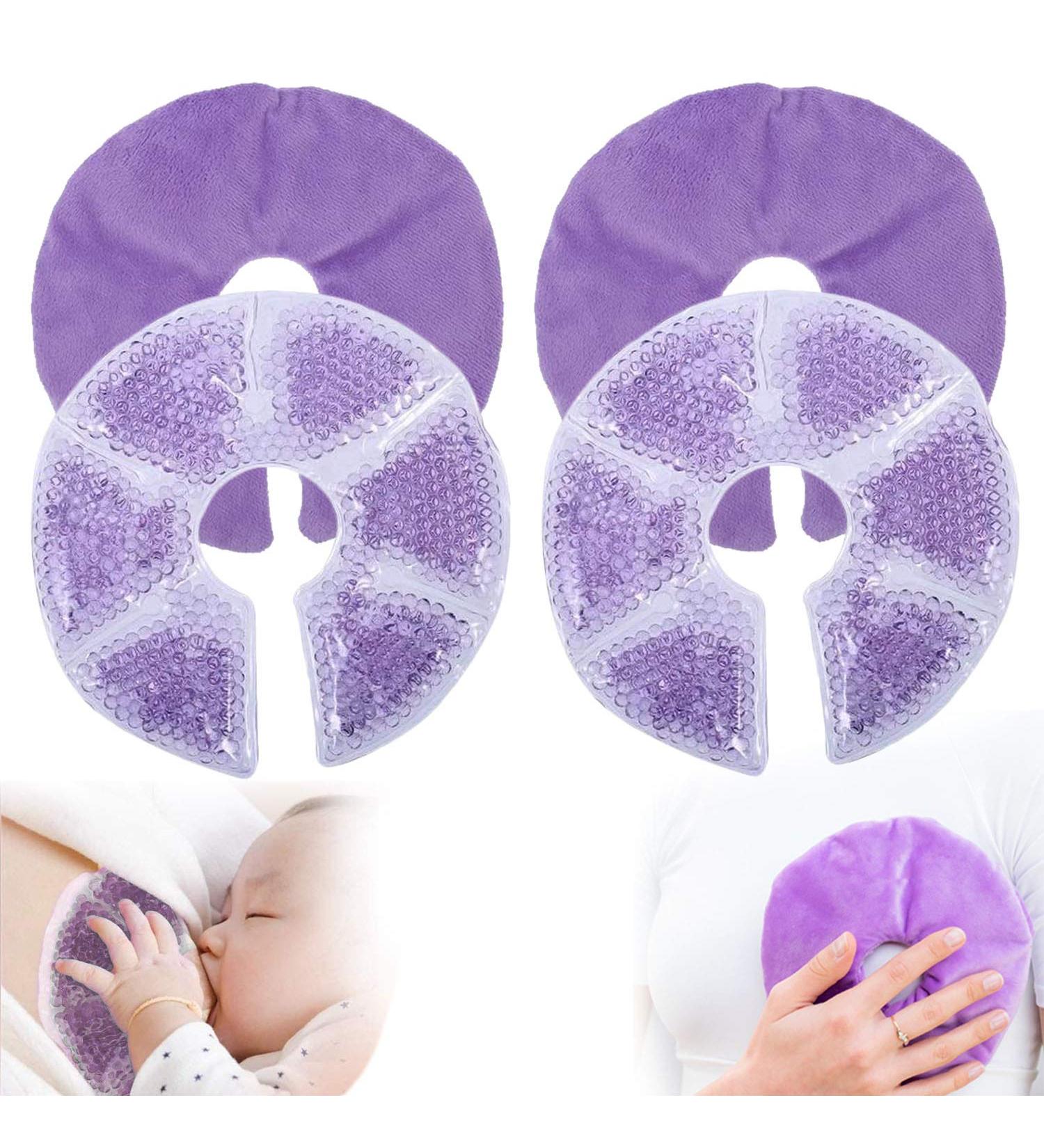 QETRABONE Breast Therapy Pads - Hot Cold Gel Pads for Breastfeeding Relief - Purple, Reusable & Microwavable - Buy Online on GoSupps.com