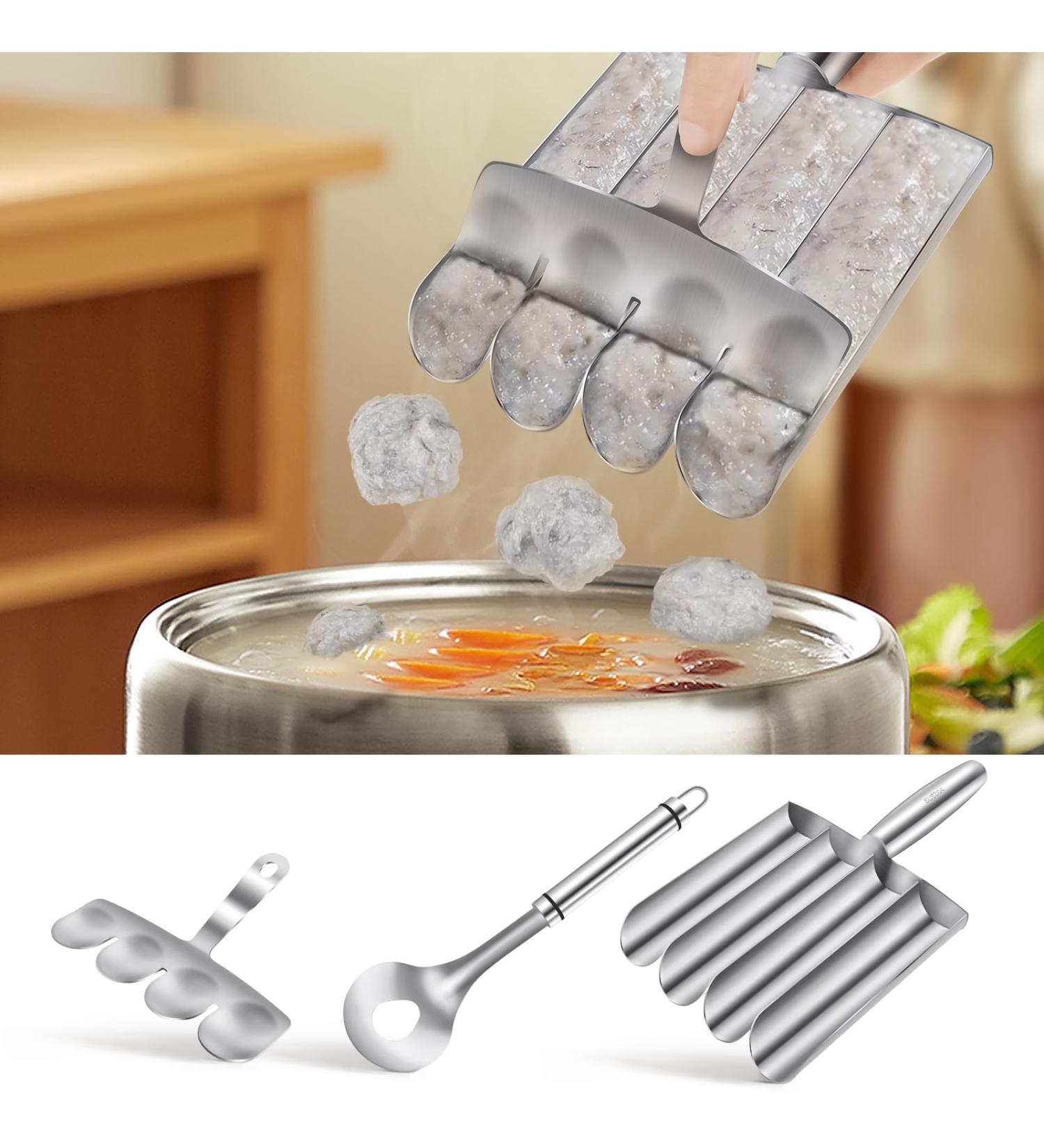 Meatball Maker Tool Safe Stainless Steel Meatball Making Convenient Meatball Scoop Ball Maker Solid Easy to Clean Meatball Making Set Multipurpose Cooking Tool for Cooking CA(Style 1) - Buy Online on GoSupps.com