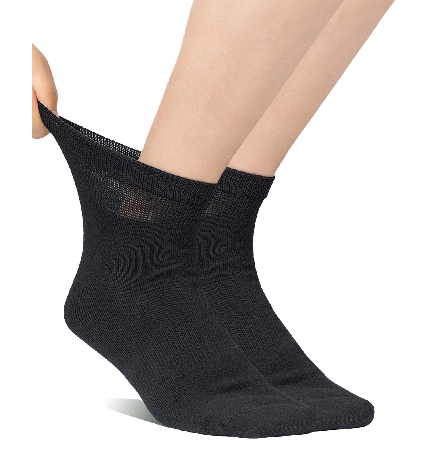 Yomandamor Men's Diabetic Socks 5-Pair Pack - Coolmax Ankle Socks with Arch Support, Size 10-13, Black - Buy Online on GoSupps.com