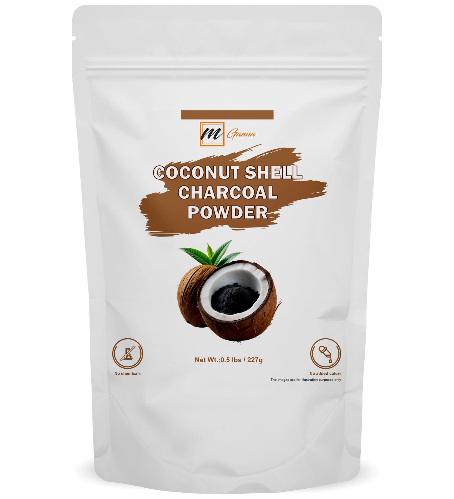 mGanna Coconut Shell Charcoal Powder (0.5 lbs / 227 g) Ideal for Teeth Cleaning Face Masks Scrubs and Soap Making - Buy Online on GoSupps.com