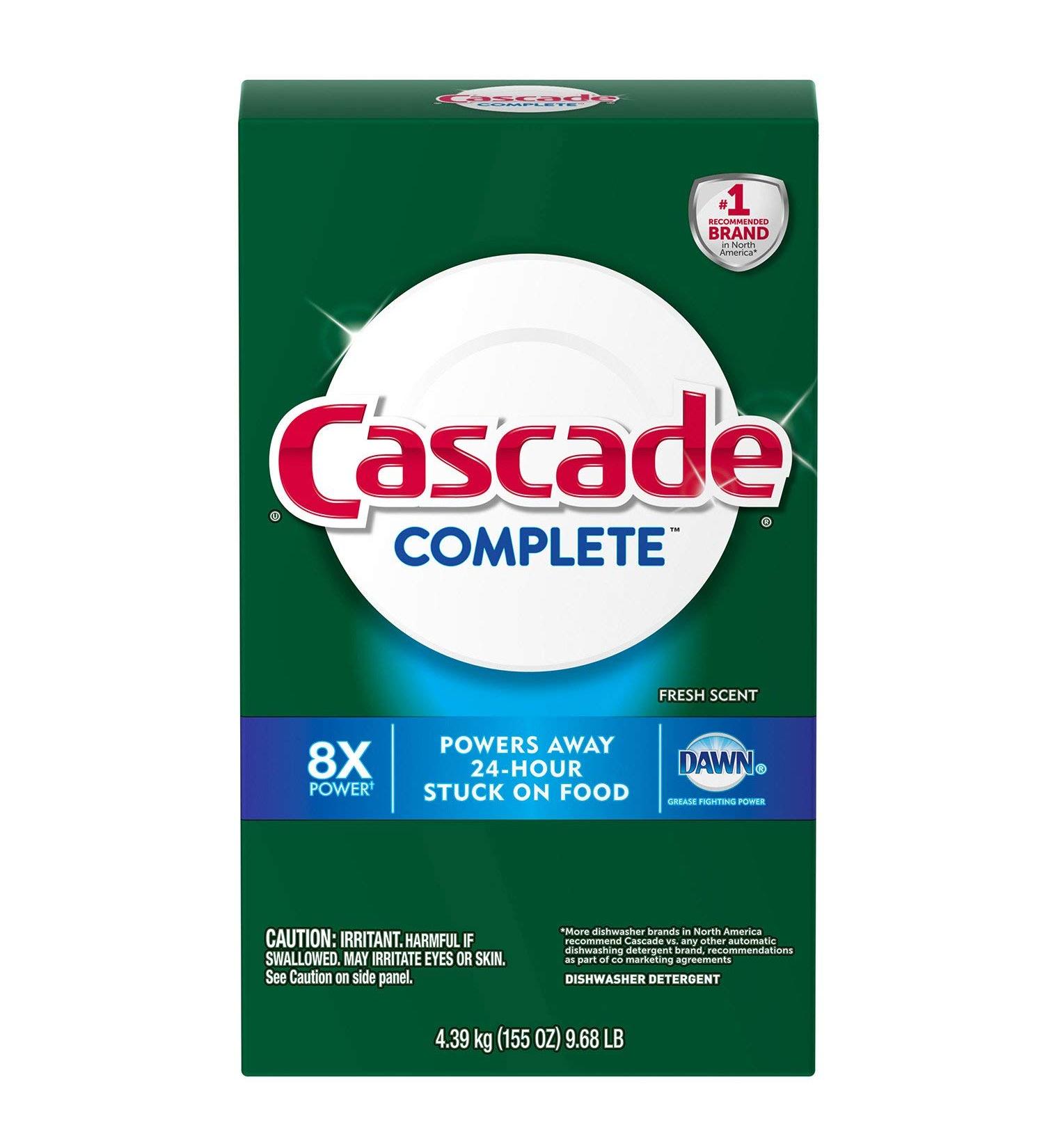 Cascade Complete Powder Dishwasher Detergent Fresh Scent 155 oz - 9.68 lb Pack - Buy Online on GoSupps.com