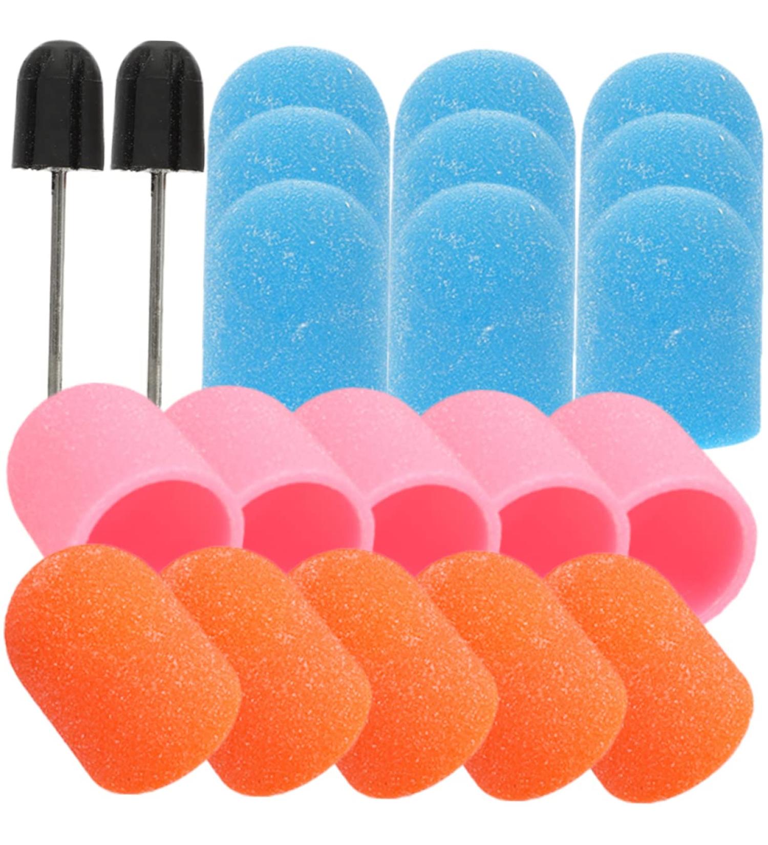 3 Sets Nail color sand cap nail art kit manicure tool grinding head nail polisher sand cap Sanding Caps nails sanding head nail sanding cap drill portable Inner ring plastic - Buy Online on GoSupps.com