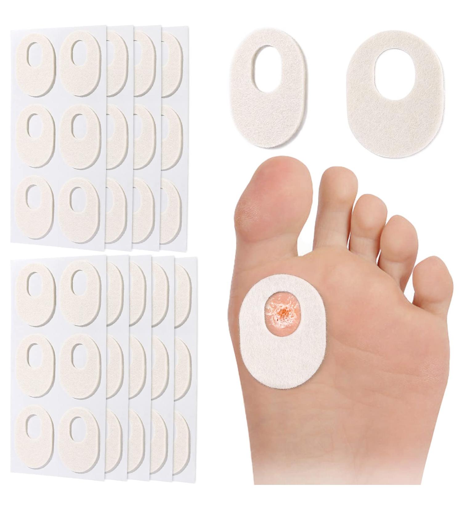 Noverlife 54PCS Oval Shaped Felt Callus Protective Foot Pads - Pain Relief Cushions for Corns, Toes, and Metatarsal - Adhesive Self-Stick Blister Pads - Breathable Foot Care Solution - Buy Online on GoSupps.com