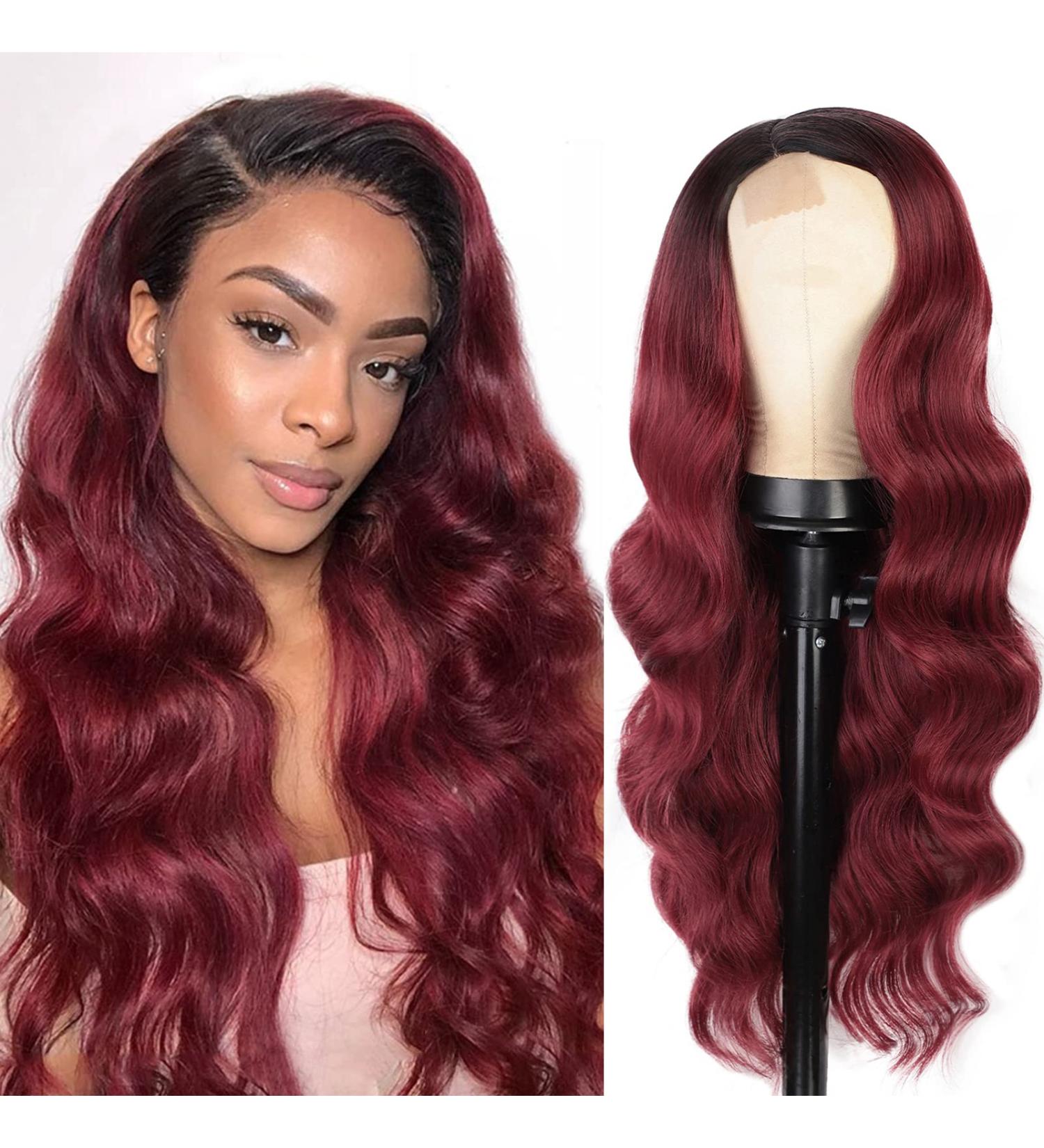 Red heat resistant wig hot sale