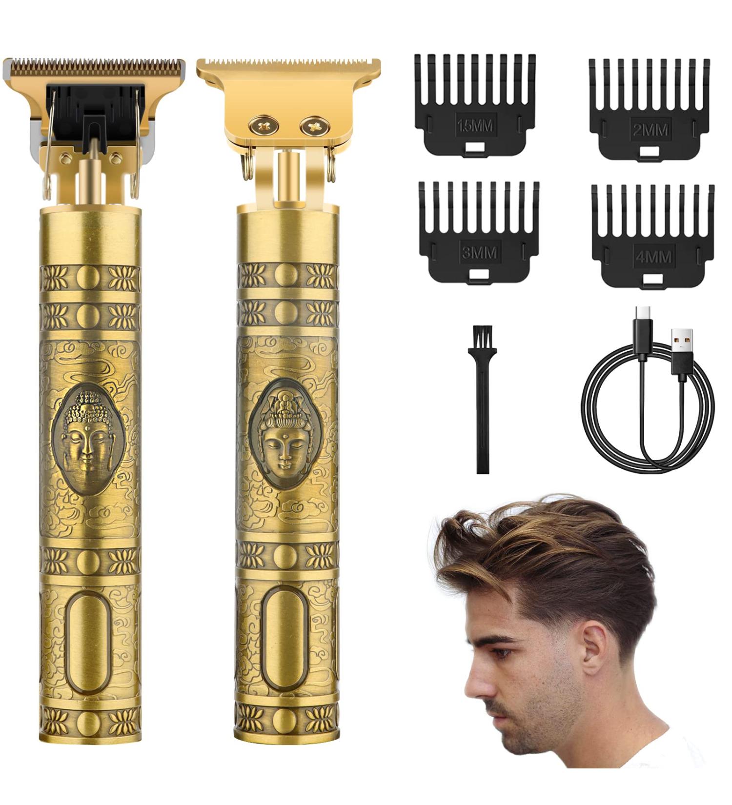 CKCLR Men's Hair Clipper 4 Limited Comb Electric Hair Shaver - Waterproof T-Blade, USB Chargeable, Men's Gift (Gold) - Buy Online on GoSupps.com