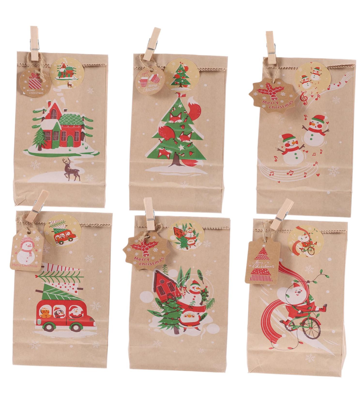 MUSISALY 1 Set Candy Pouch Santa Bags Christmas Advent Calendar Bags Advent Calendar Pouches Xmas Bags Paper As Shown 18.00X9.00X1.00CM - Buy Online on GoSupps.com