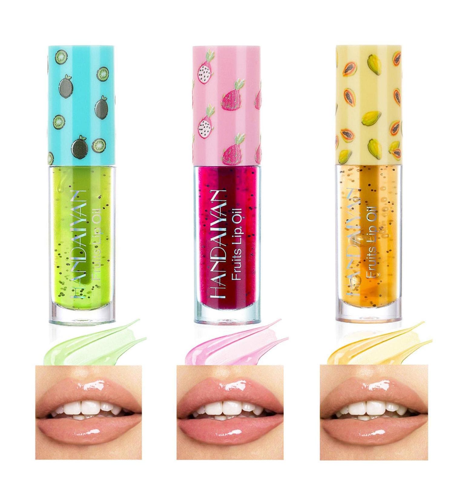 Vigcebit Clear Lip Oil & Gloss Set - Tinted Lip Balm Gift for Christmas & Valentine's Day - Plumping Fruit Extract Lip Glow Oil - Buy Online on GoSupps.com