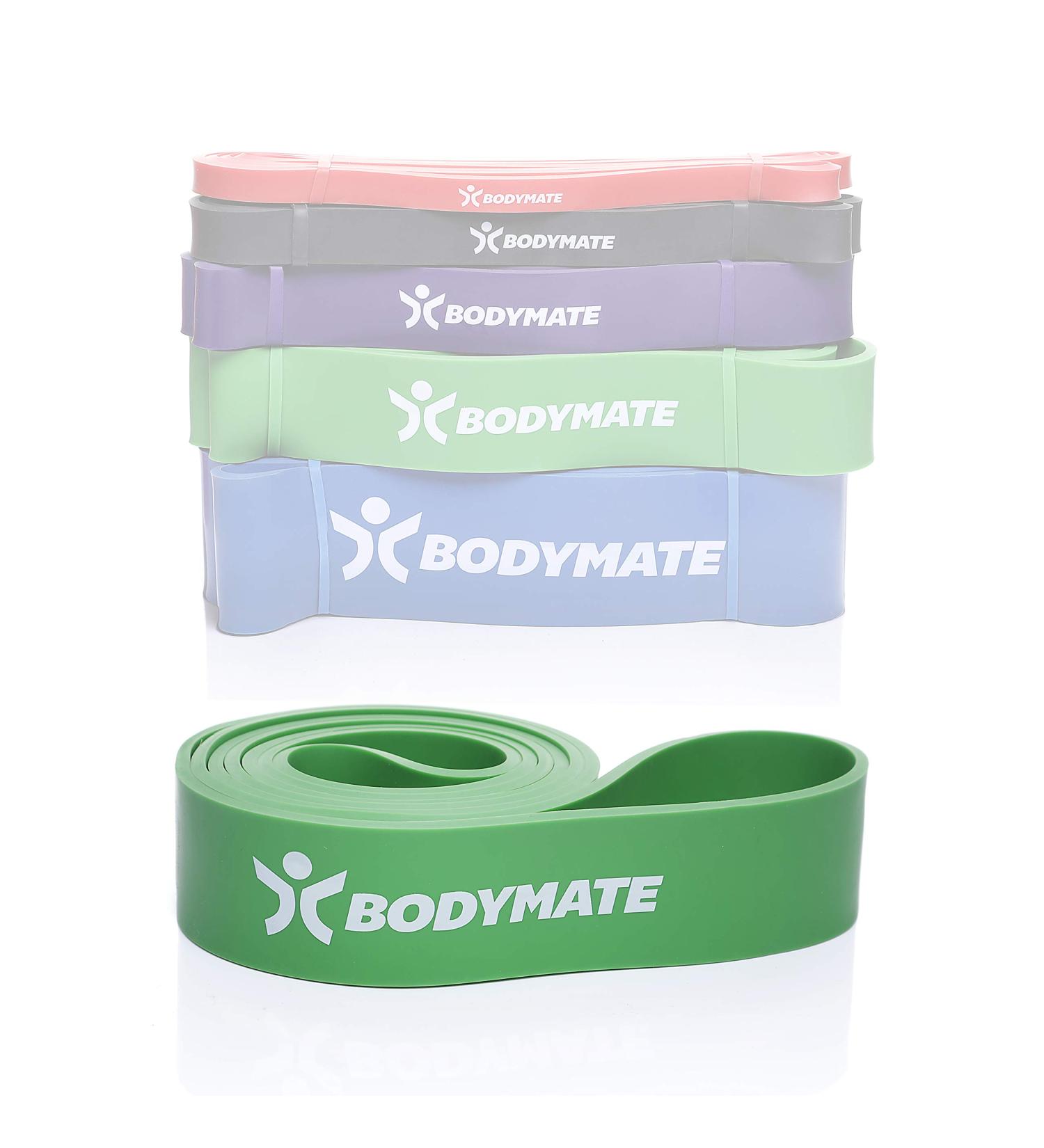 Bodymate Fitness Band 208 cm | Natural Latex Resistance Band for Strength Endurance & Flexibility | Strong Green (23-54kg) - Ideal for Beginners & Pros - Buy Online on GoSupps.com