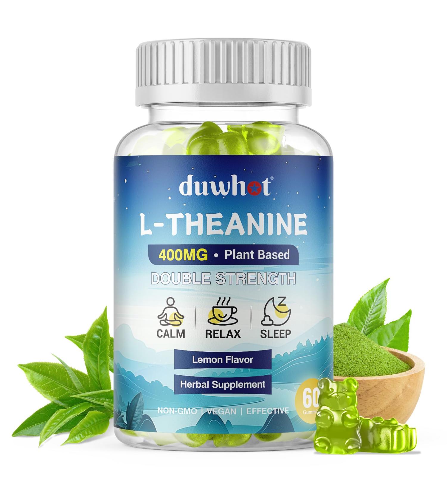 L-Theanine Gummies 400mg Chewable Theanine Supplement for Adults & Kids 4+ Natural Stress Relief zzZ & Focus Supplement Vegan Low Sugar Non-Drowsy Lemon Flavor 60 Chewables 1 Count (Pack of 60) - Buy Online on GoSupps.com