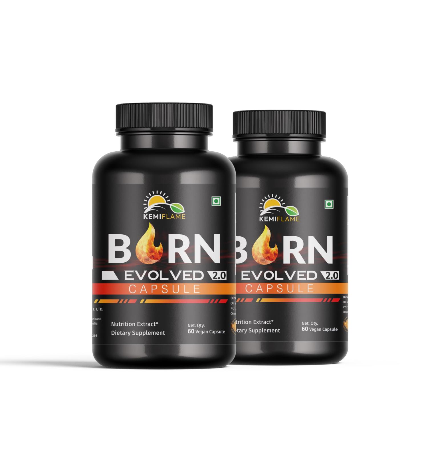 KEMIFLAME B.u.r.n Evolved 2.0 Fat Bu.rner & Energy for Men & Women 60 Capsules (2 4 Ounces)