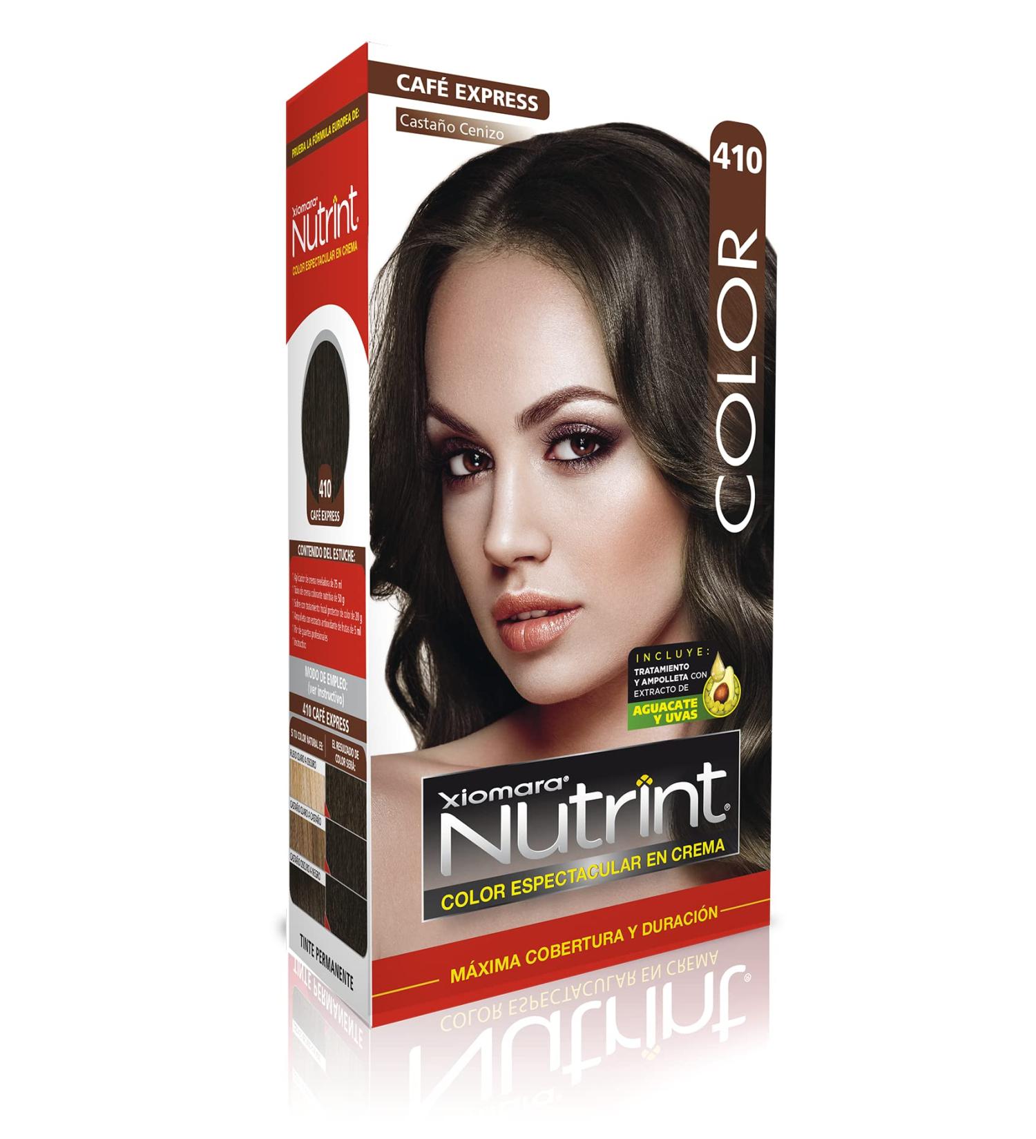 Xiomara Nutrint Hair Color Cream 410 Caf Express/Tinte Casta o Cenizo 410