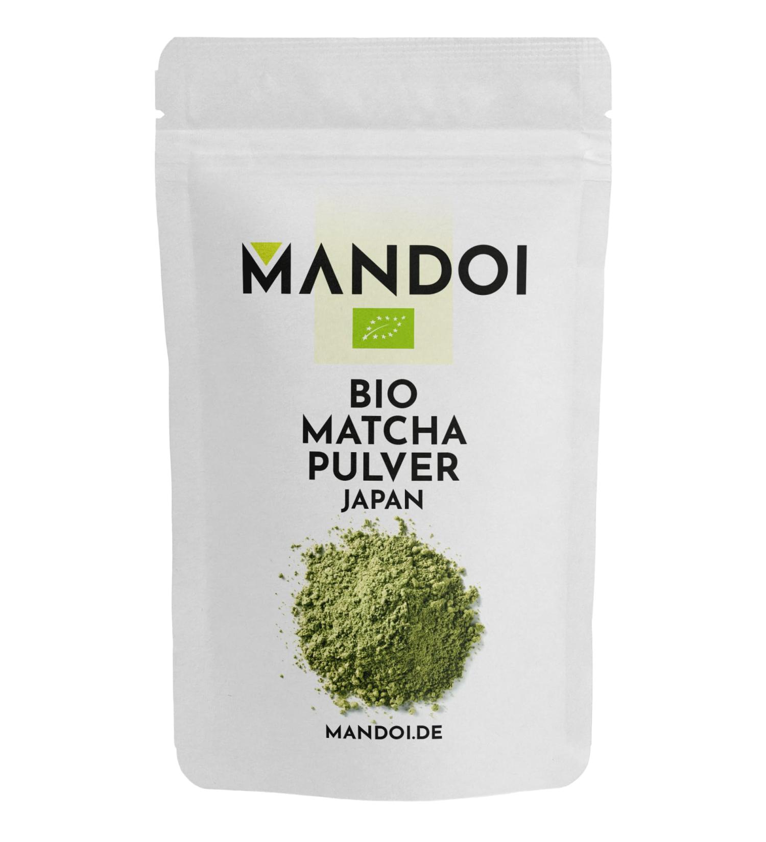 Mandoi ORGANIC Matcha Powder Japan 200g Premium Fine Matcha Tea for Lattes Sustainably Grown Green Tea - Buy Online on GoSupps.com