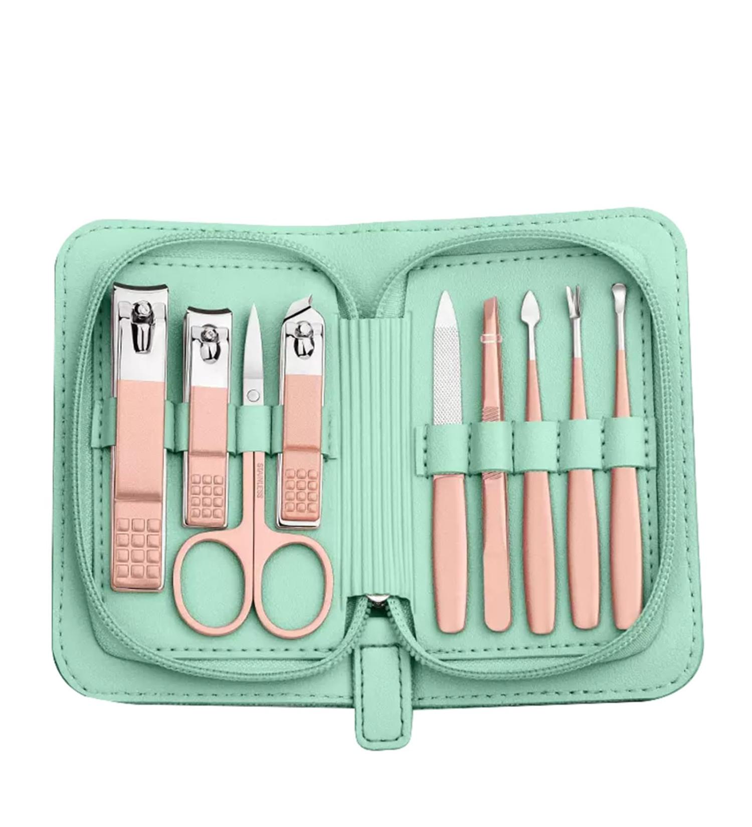 Nail Scissors Nail Scissors Set Portable Manicure Set Travel Manicure Set with Leather Bag for Men and Women Everyday use Toenail Clippers (Color : Green) - Buy Online on GoSupps.com