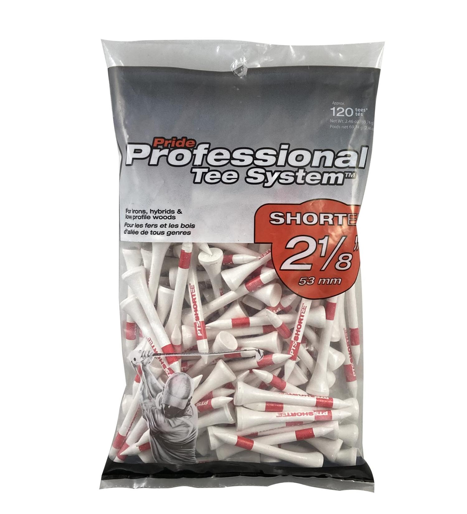 White Shortee Tee 120 Count - 2-1/8 inch - 100% Natural Hardwood - Buy Online on GoSupps.com