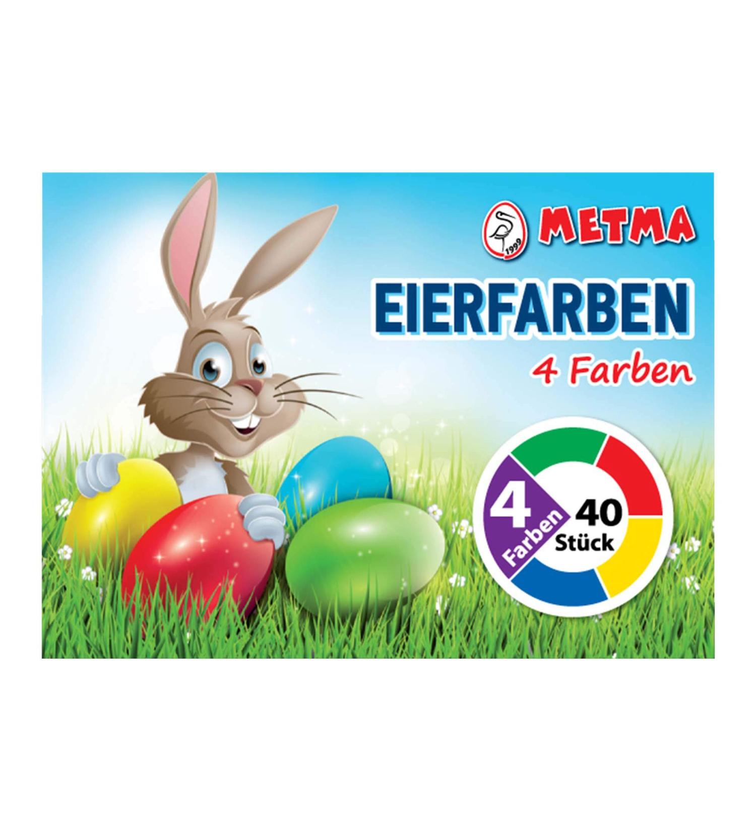 Metma B004 Egg Colours Pack of 4 Green Red Yellow Blue Warm Colours Dye Tablets Easter Eggs Easter - Buy Online on GoSupps.com