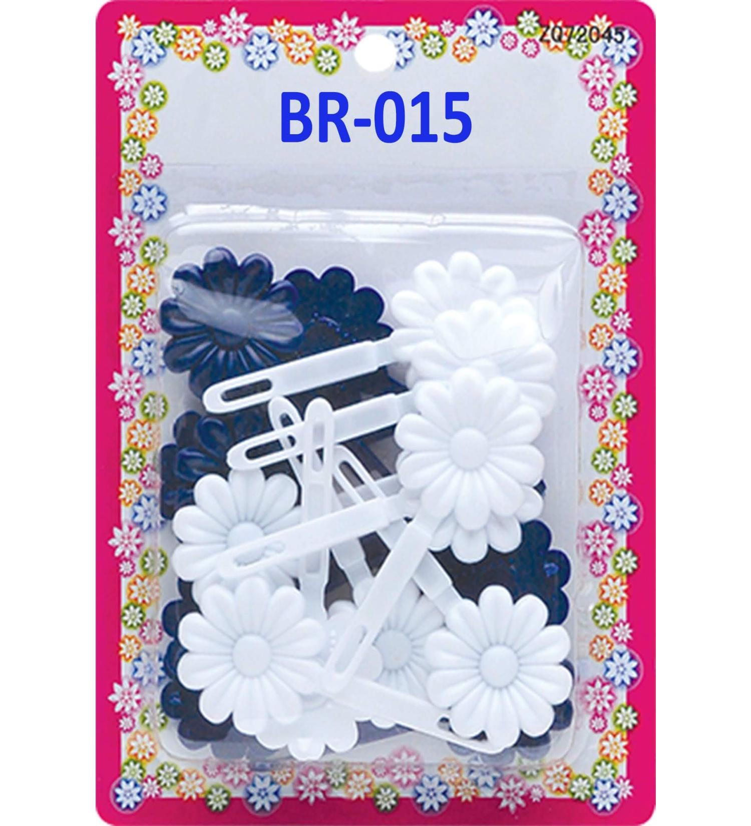 Tara Girls Self Hinge Plastic Flower Hair Barrettes 18-Piece Set (Blue White) - Buy Online on GoSupps.com