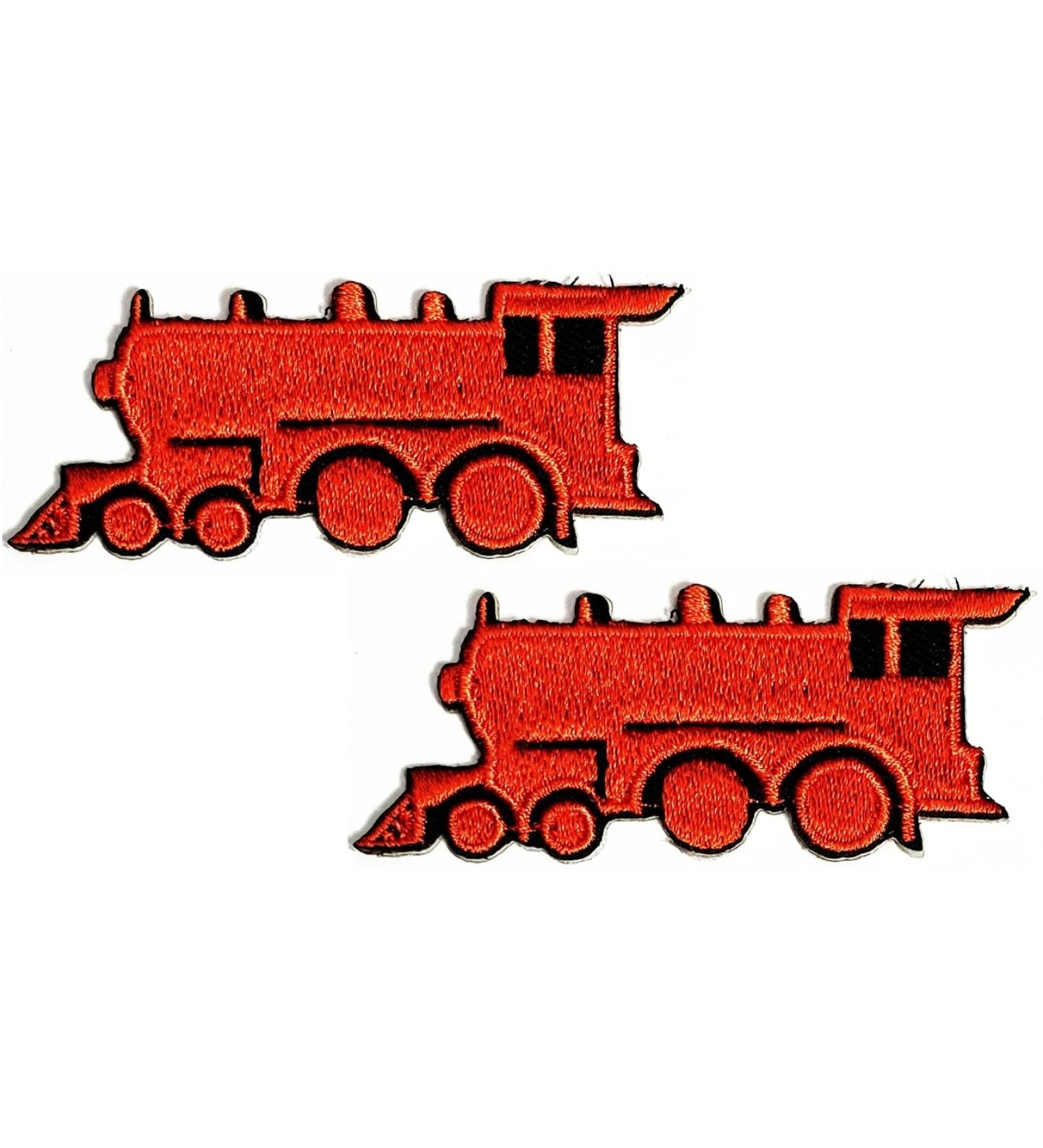 Kleenplus 2pcs Orange Train Patches - Handmade Embroidered Cartoon Sticker for Kids - Sewing Repair Fabric Jeans Jacket Bag Backpack Decoration - Buy Online on GoSupps.com