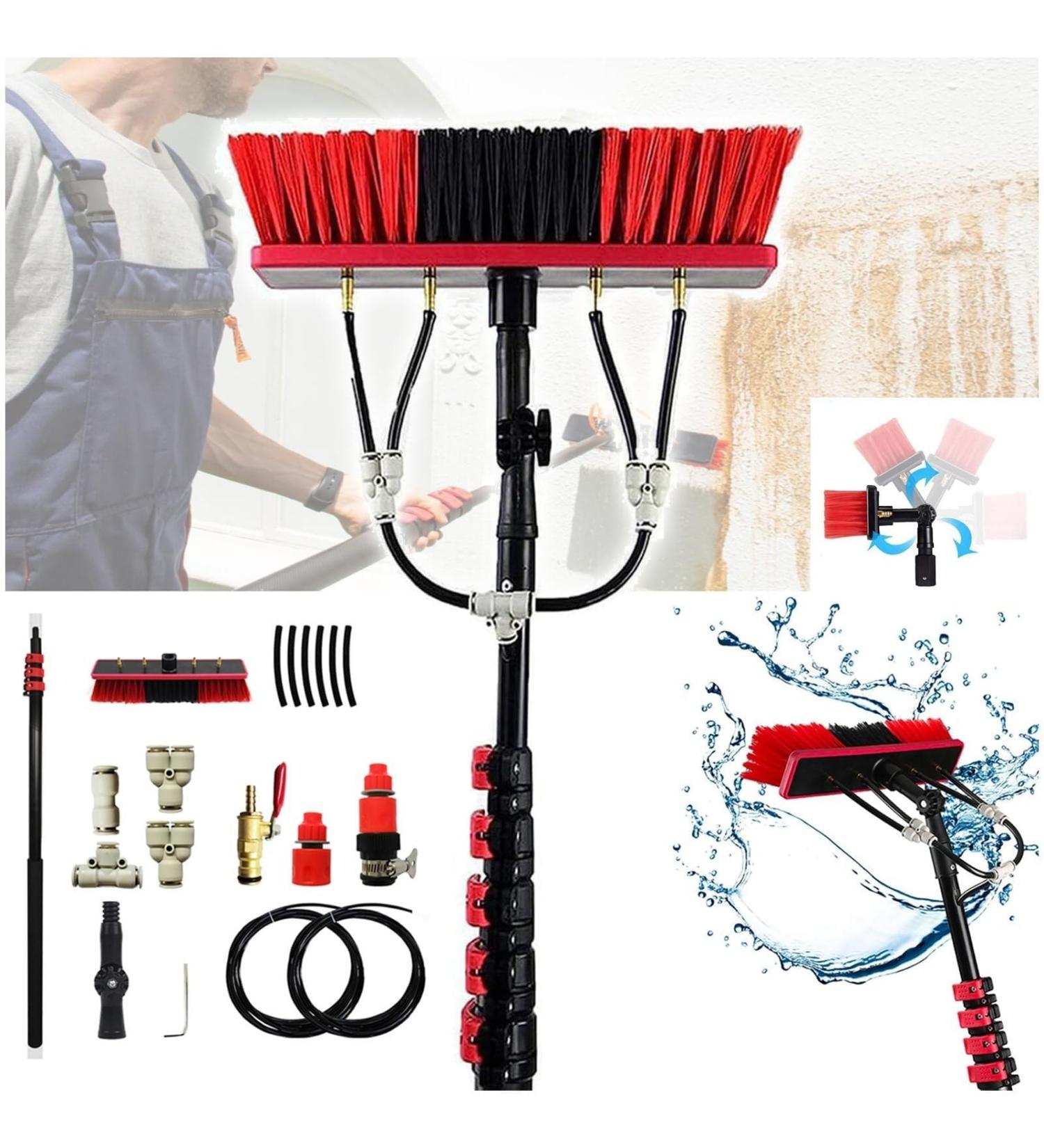 Window Cleaning Pole Extendable Cleaner Conservatory Roof Water Fed Brush Extra Long Window Cleaning Pole for Cleaning Photovoltaic and High Window 55cm Brush Head 11M/36FT - Buy Online on GoSupps.com