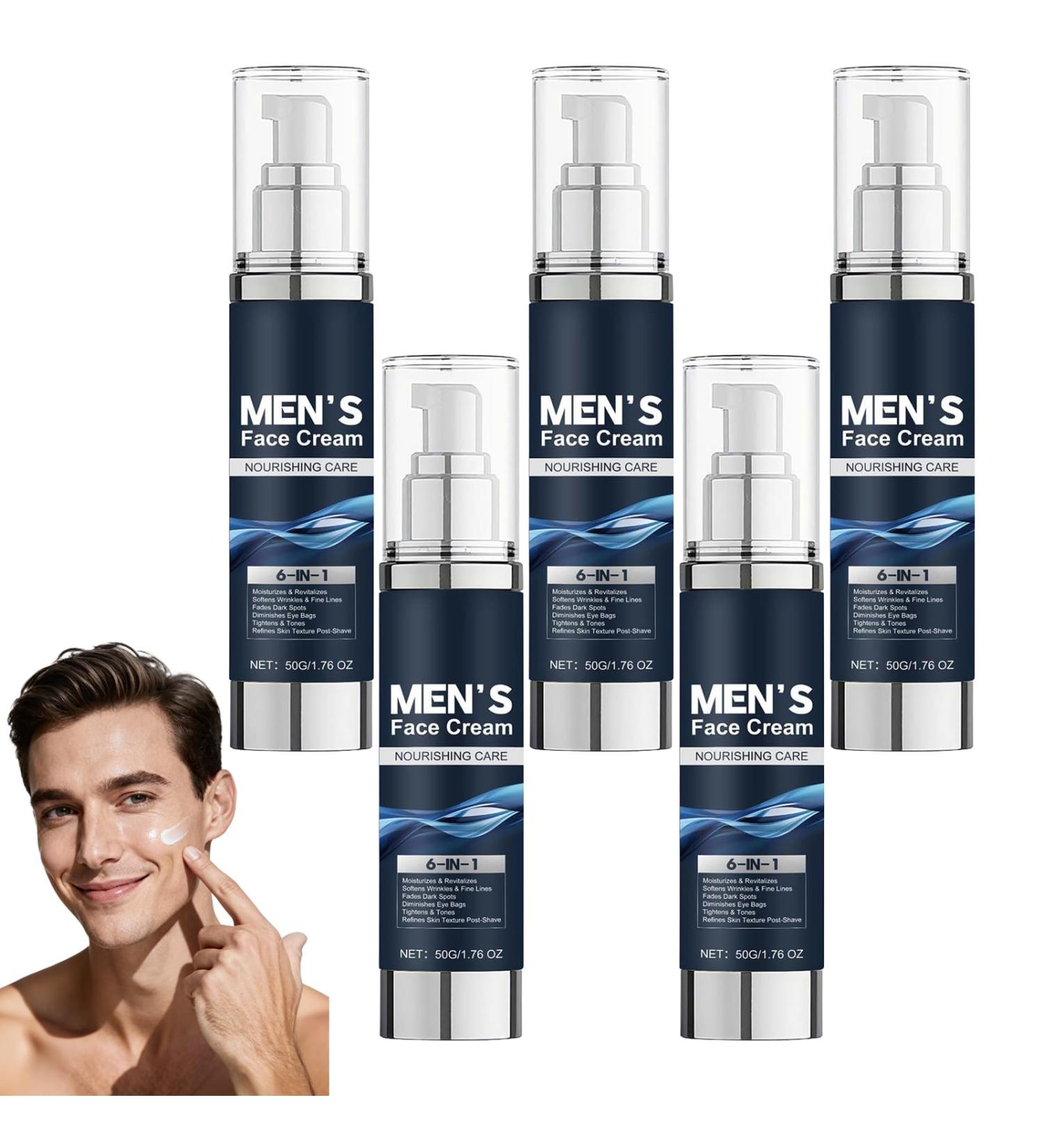  Raevior 6-in-1 Men's Face Cream Anti-Aging Moisturizing Care Reduces Wrinkles Dark Circles & Dark Spots Men's Face Moisturizer for Dry Oily & Sensitive Skin Multi-Action Aftershave Lotion (5 pcs) - Buy Online on GoSupps.com