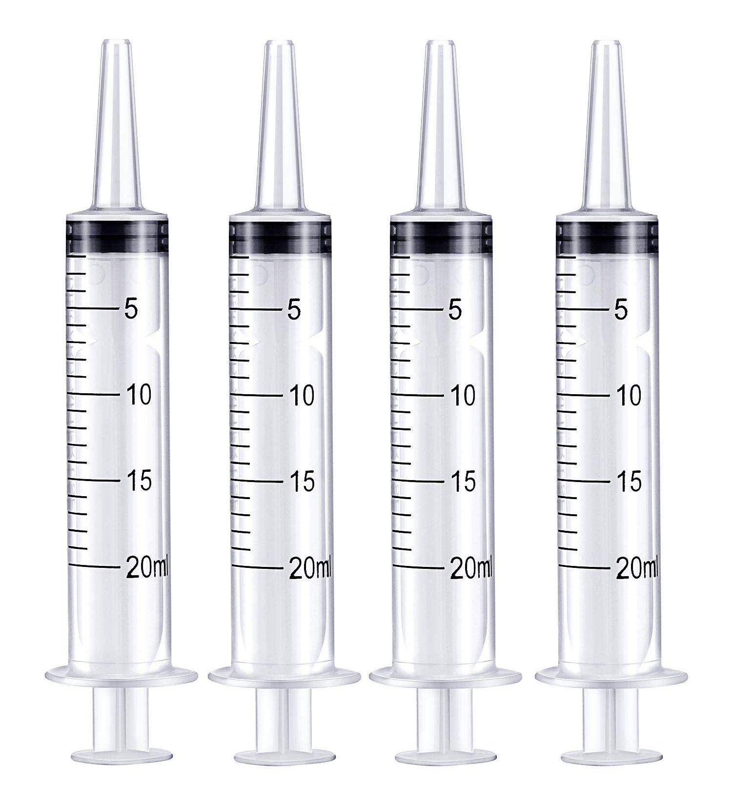 Large Plastic Syringe 4 Pack - 20 ml Measuring Tools for Lab Dispensing - Multiple Uses - Buy Online on GoSupps.com