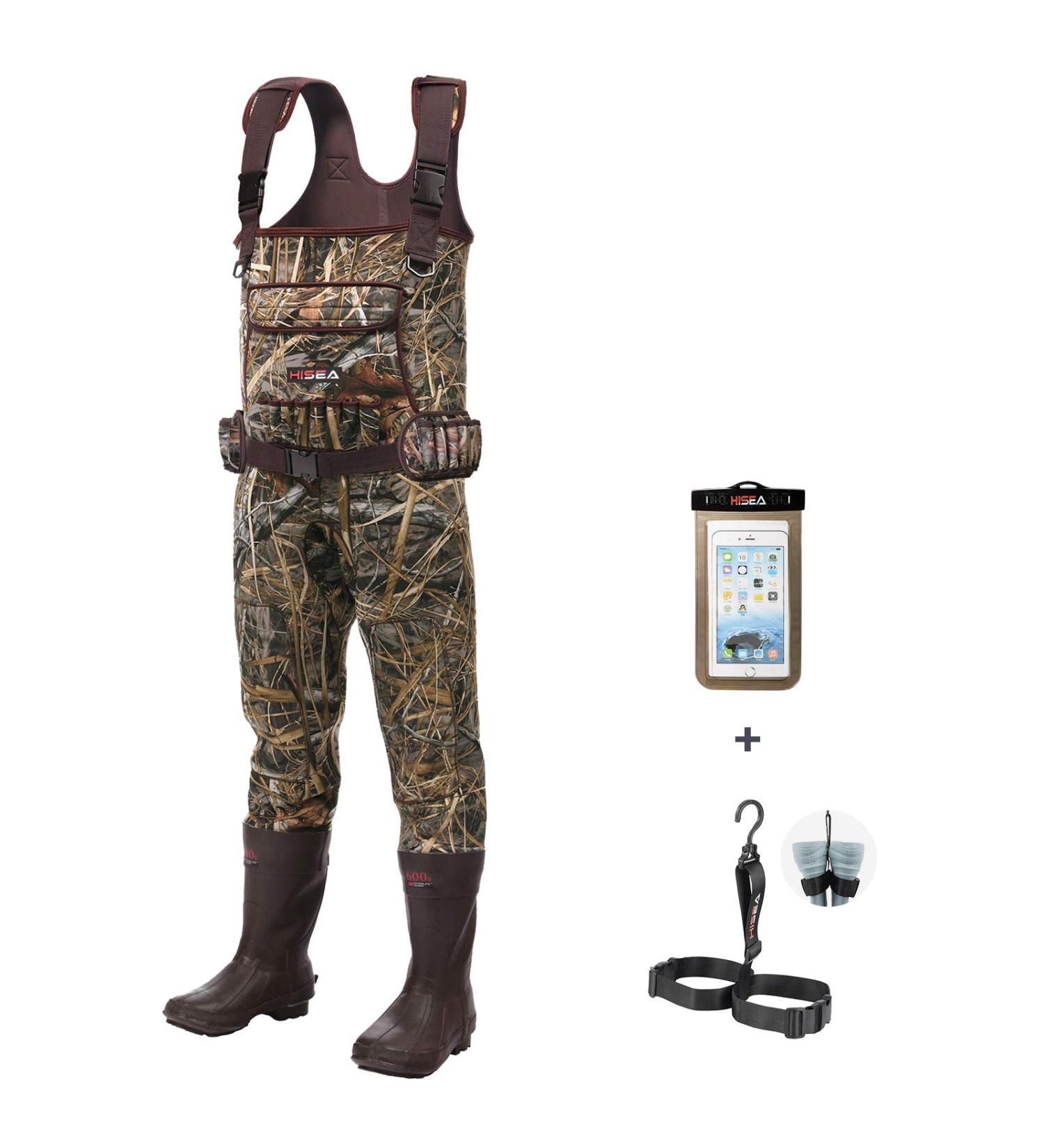 HISEA Neoprene Chest Waders for Men - 600G Insulated Boot, Waterproof Camo Fishing Waders - Size 12 - Buy Online on GoSupps.com