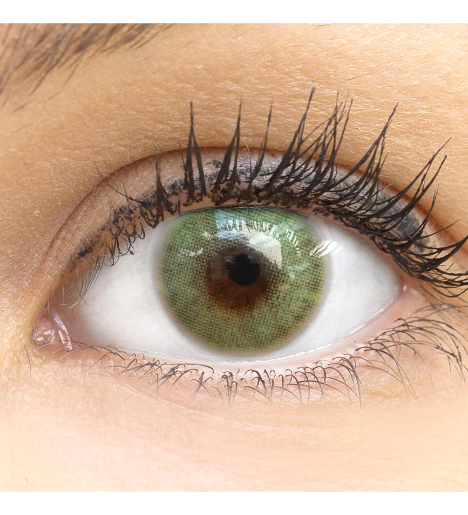 Buy Monthly Colored Contact Lenses - Soft Hydrogel 0.0 Diopters Natural Colors - Bologna Green (2 Pieces + Lens Container) - Buy Online on GoSupps.com