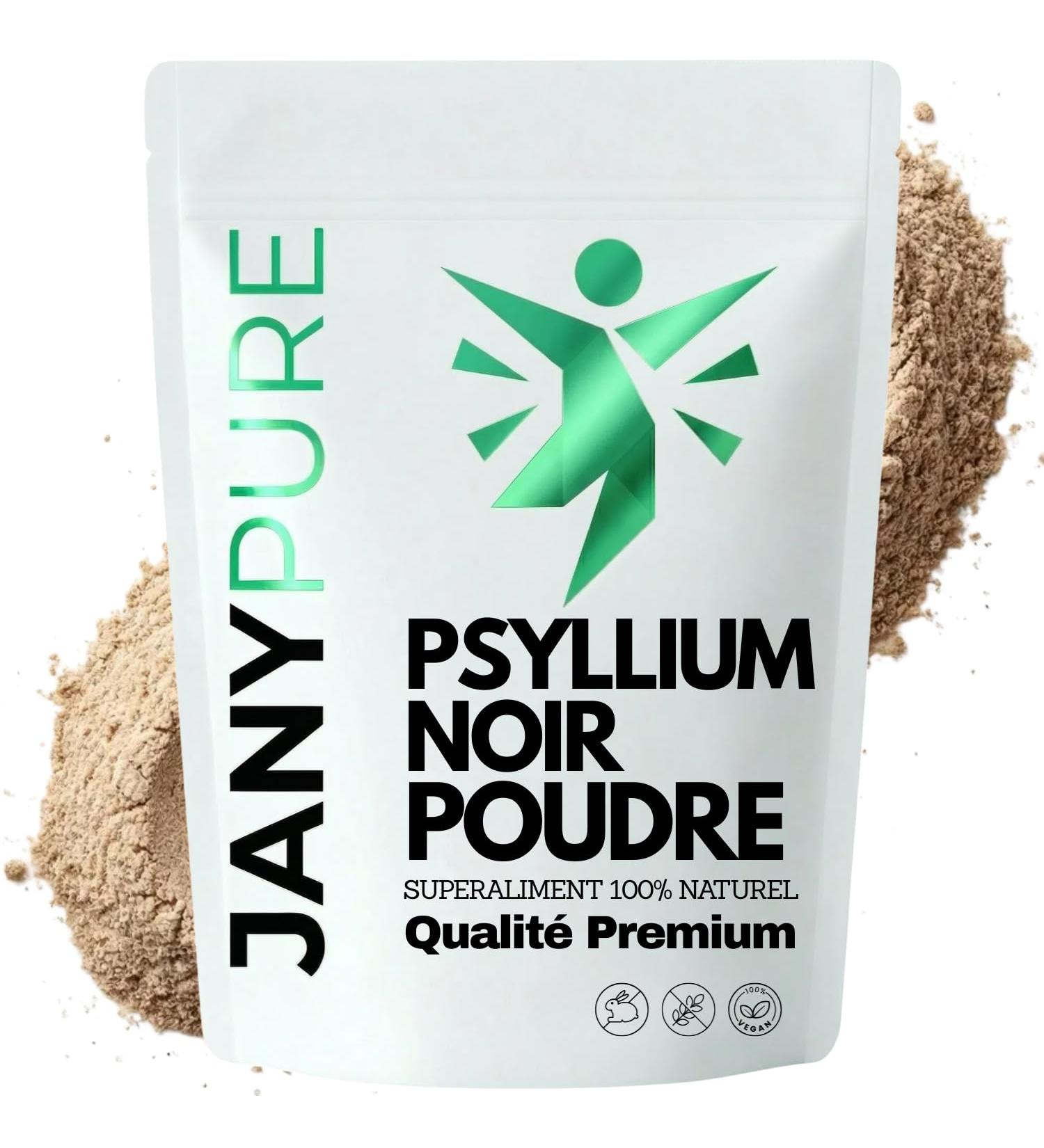 Poudre de Psyllium Noir Pure | 100% Graines de Plantago Indica | Riche en Fibres Solubles & Mucilage | Transit Intestinal Digestion | Laxatif Naturel Constipation | Sati t Cholest rol | Vegan - Buy Online on GoSupps.com