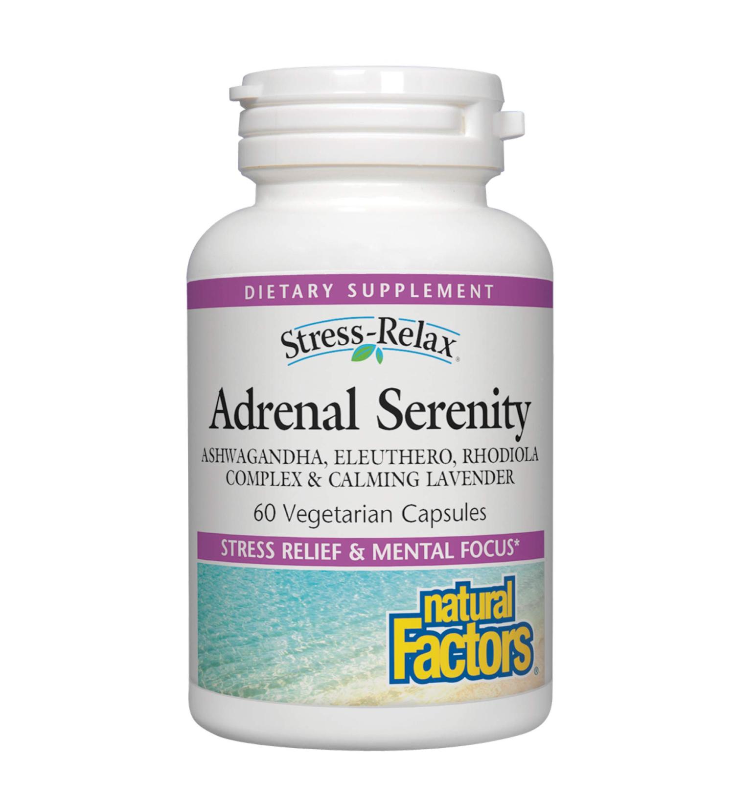Natural Factors Stress-Relax Serenity Formula - 60 Vegetarian Capsules with Sensoril - Buy Online on GoSupps.com
