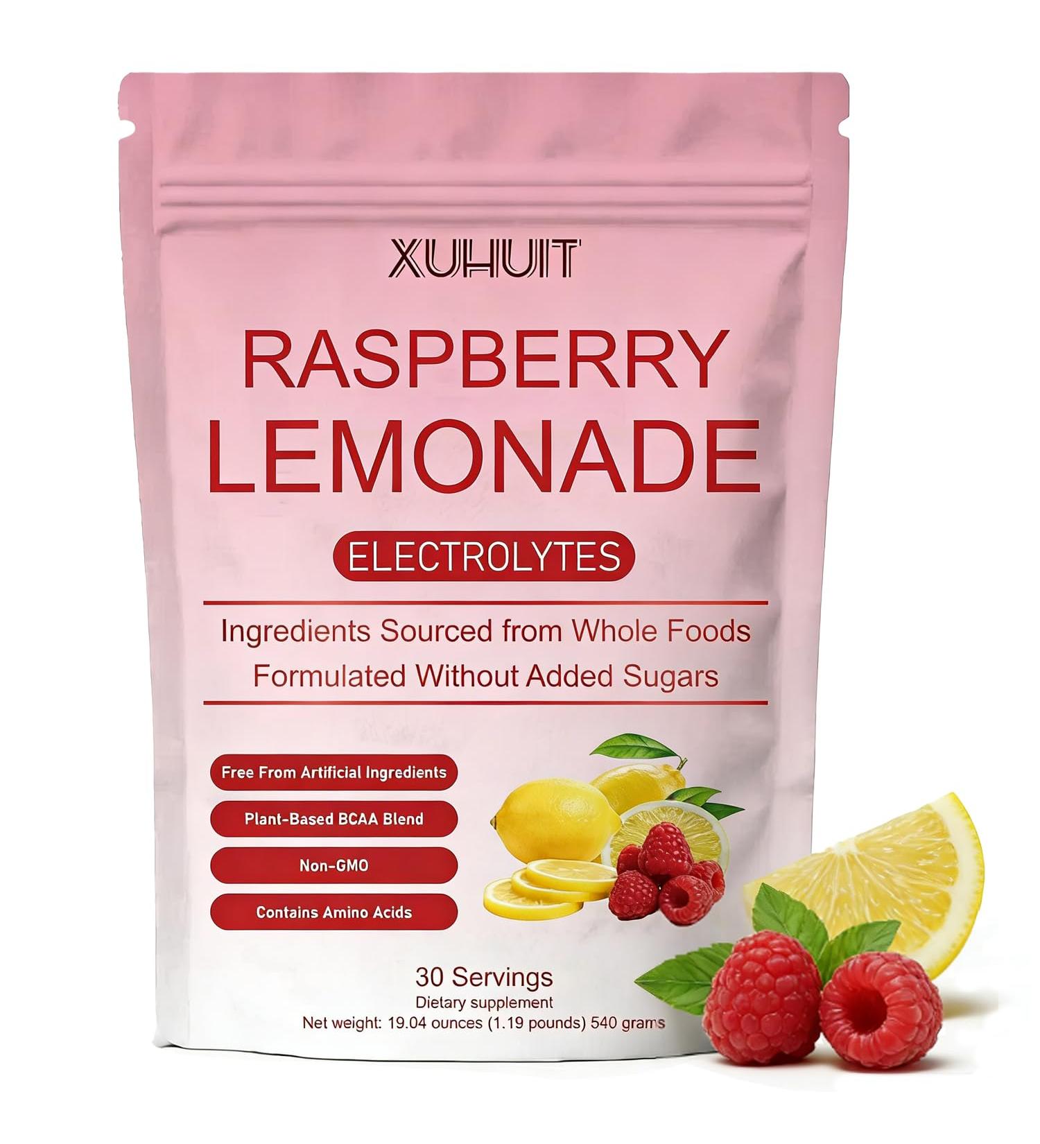 Raspberry Lemonade Electrolytes Powder with Coconut Water & Essential Minerals | Sugar-Free Hydration Support for Rapid Replenishment | Keto Travel & Daily Wellness | 30 Servings 540g - Buy Online on GoSupps.com