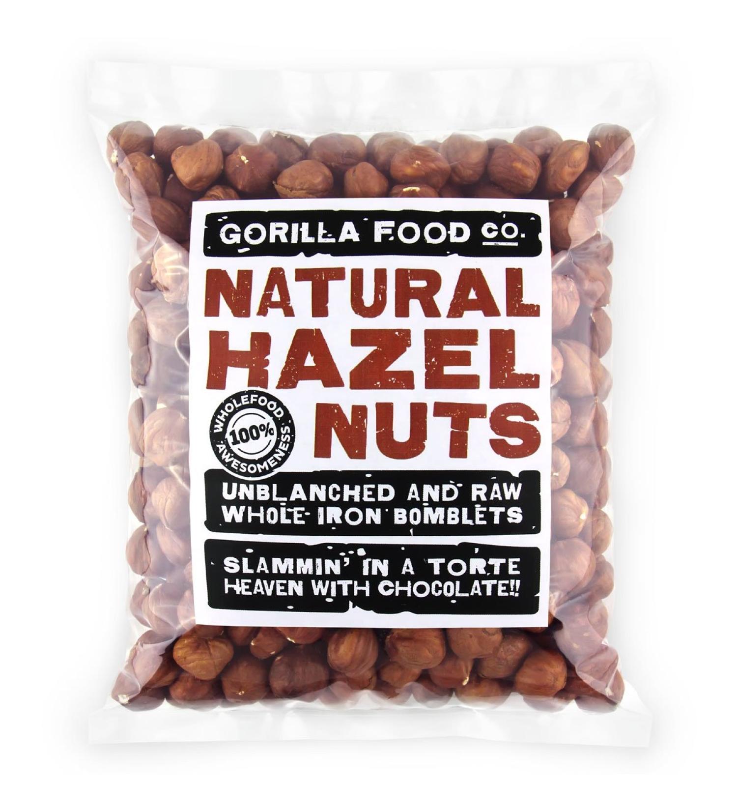 Gorilla Food Co. Natural Hazelnuts Whole Raw - 400g