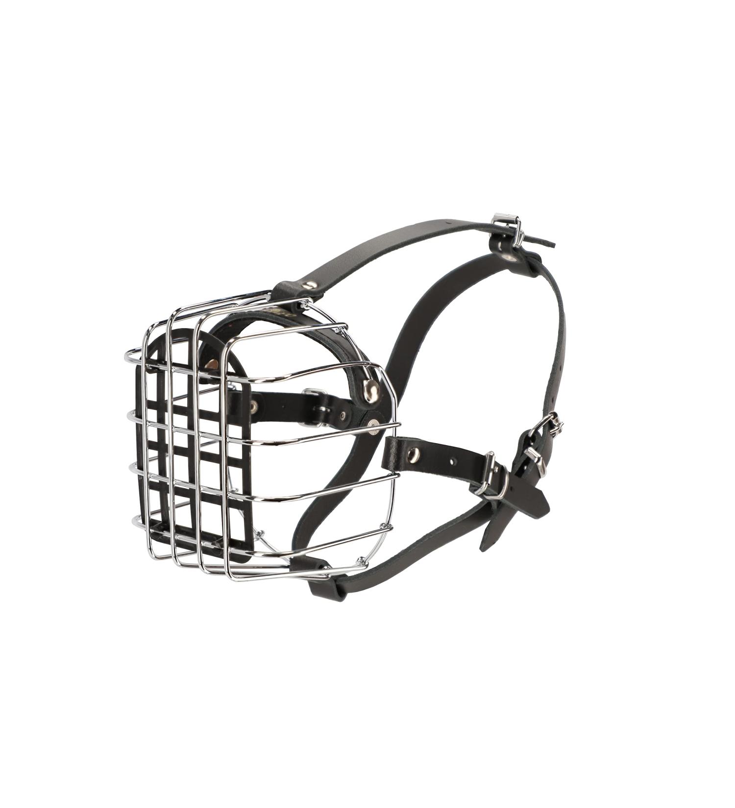 Dingo Metal Muzzle No.8 - Wire Muzzle for Dog Training | Handcrafted Adjustable Leather Strap for Comfort | Ideal for Boxers - 14010 - Buy Online on GoSupps.com