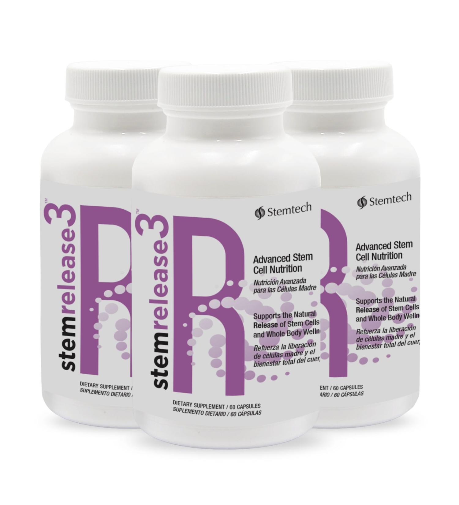 Stemtech Stemrelease3 Cutting-Edge Stem Cell Nutrition for Natural Renewal and Youthful Vitality Exclusive Blend for Enhanced Telomere Health 60 Capsules (3 Pack) - Buy Online on GoSupps.com