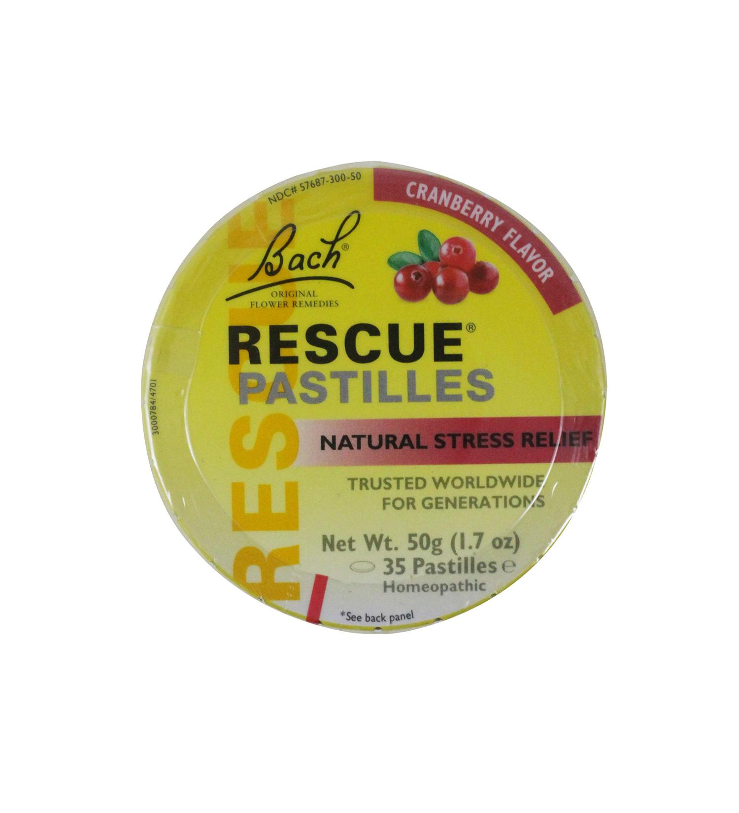 Bach Rescue Cranberry Pastilles - Pack of 4 | Natural Stress Relief | Fast-Acting Formula - Buy Online on GoSupps.com