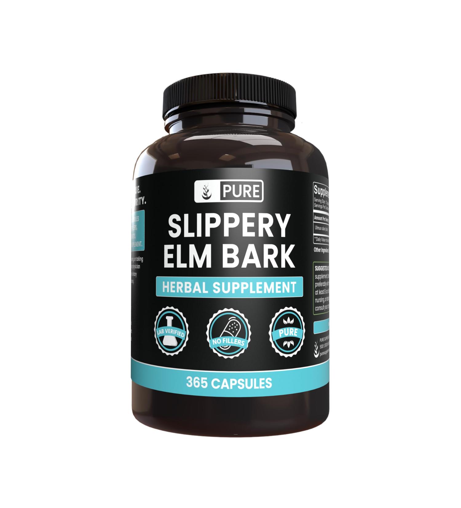 Pure Original Ingredients Slippery Elm Bark (365 Capsules) No Magnesium Or Rice Fillers Always Pure Lab Verified 365 Count (Pack of 1) - Buy Online on GoSupps.com